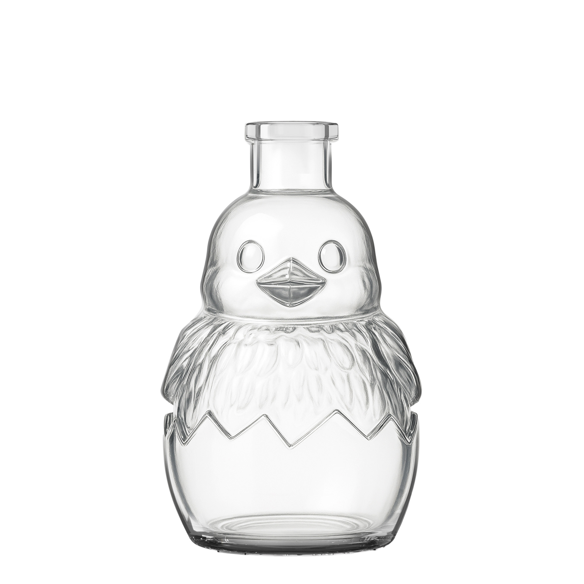 Sticlă de sticlă 200 ml „Pui”, gura: dop de plută