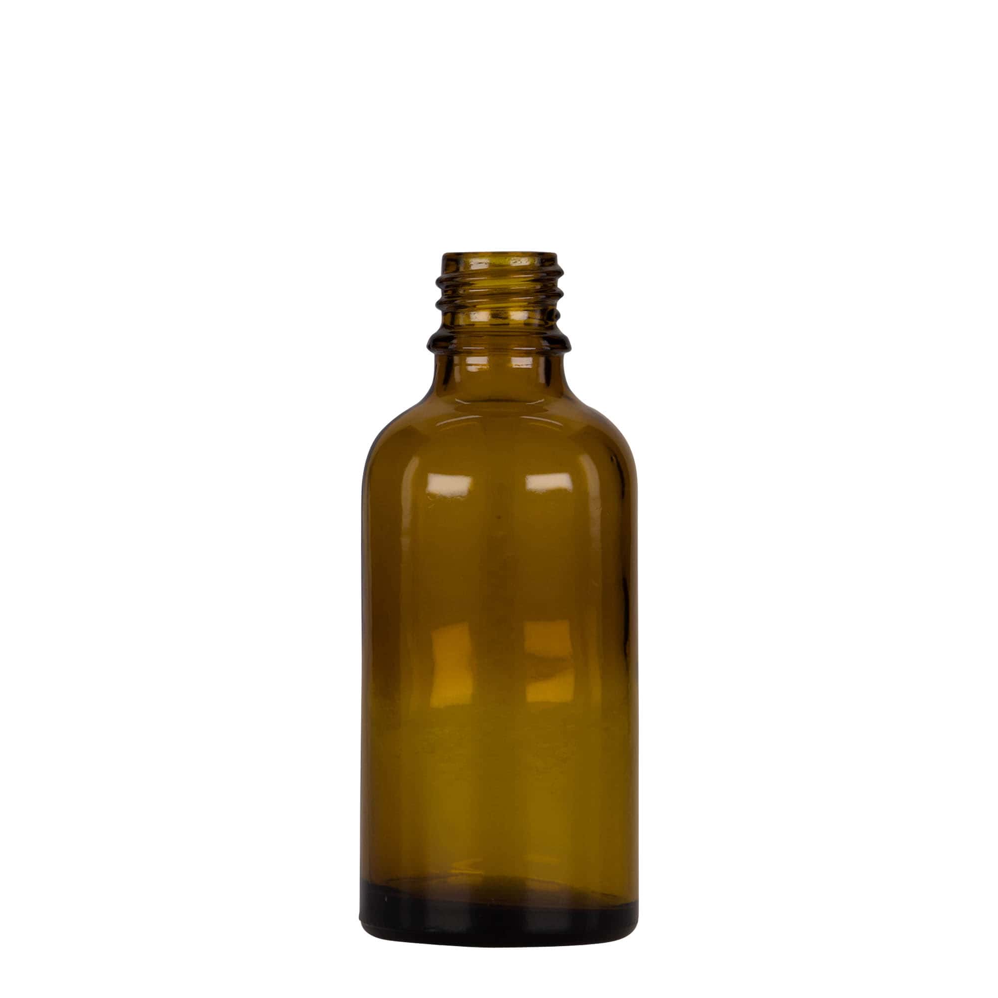 Flacon cu pipetă 50 ml, medical, sticlă, maro-negru, gura: DIN 18