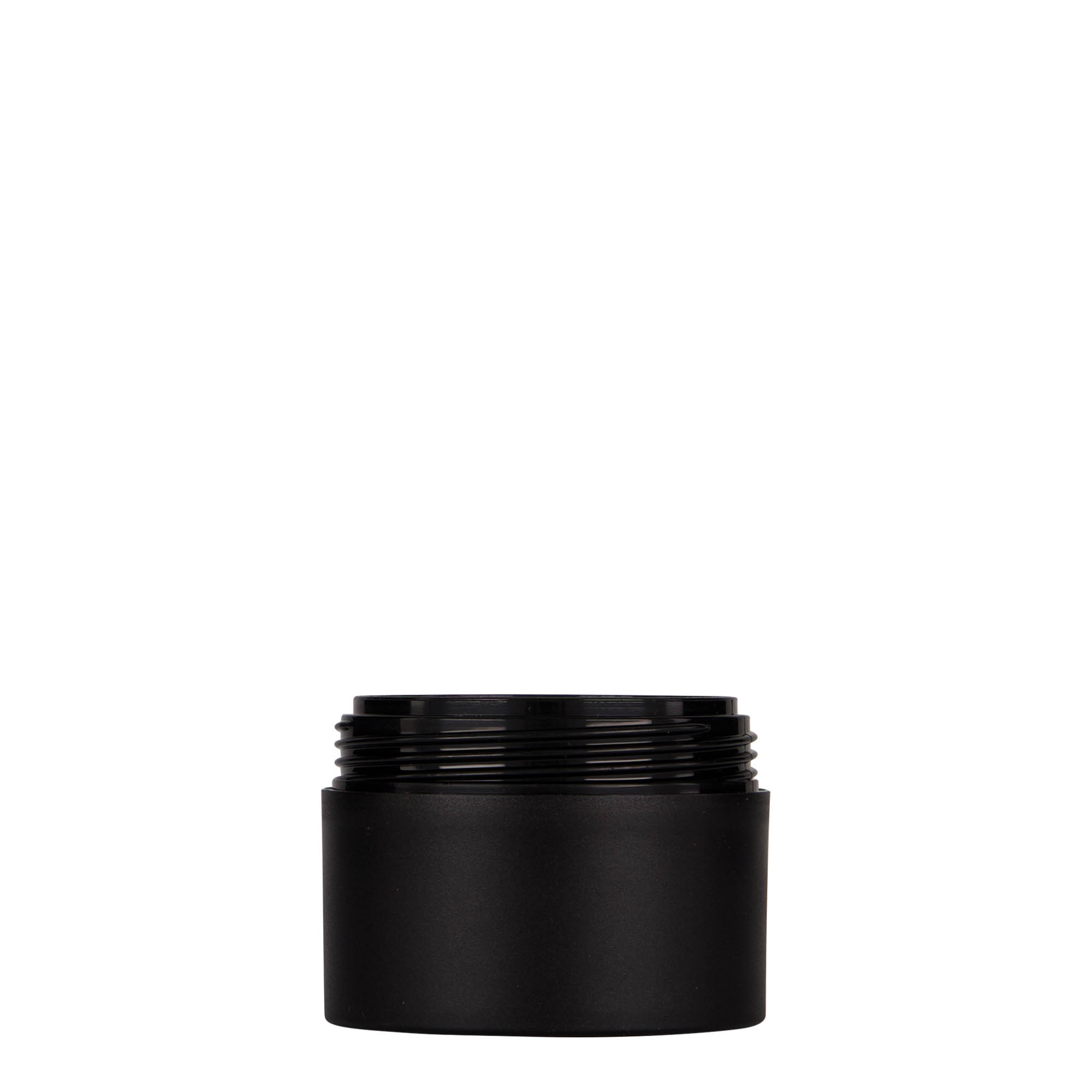 50 ml cutie din plastic „Antonella”, PP, negru, gură: capac cu filet