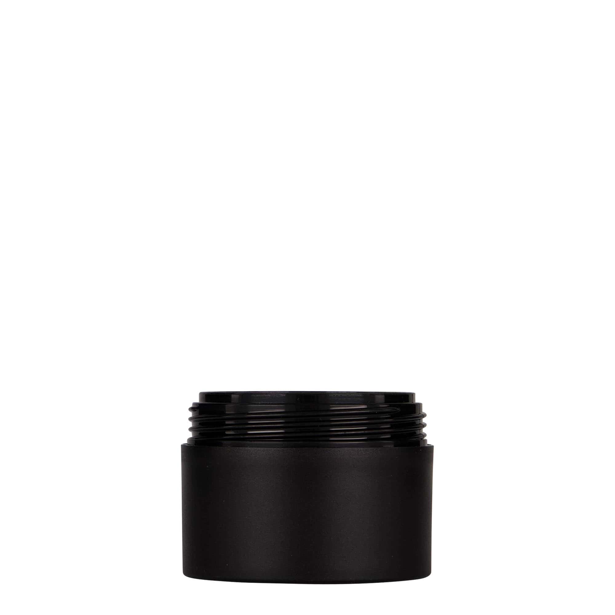 50 ml cutie din plastic „Antonella”, PP, negru, gură: capac cu filet
