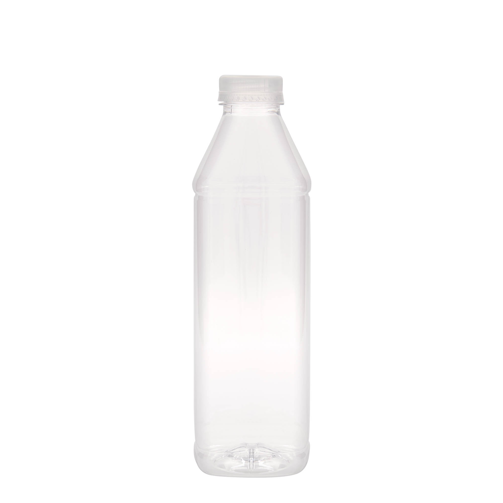 1.000 ml sticlă PET „Milk and Juice Carré”, pătrată, plastic, gât: 38 mm