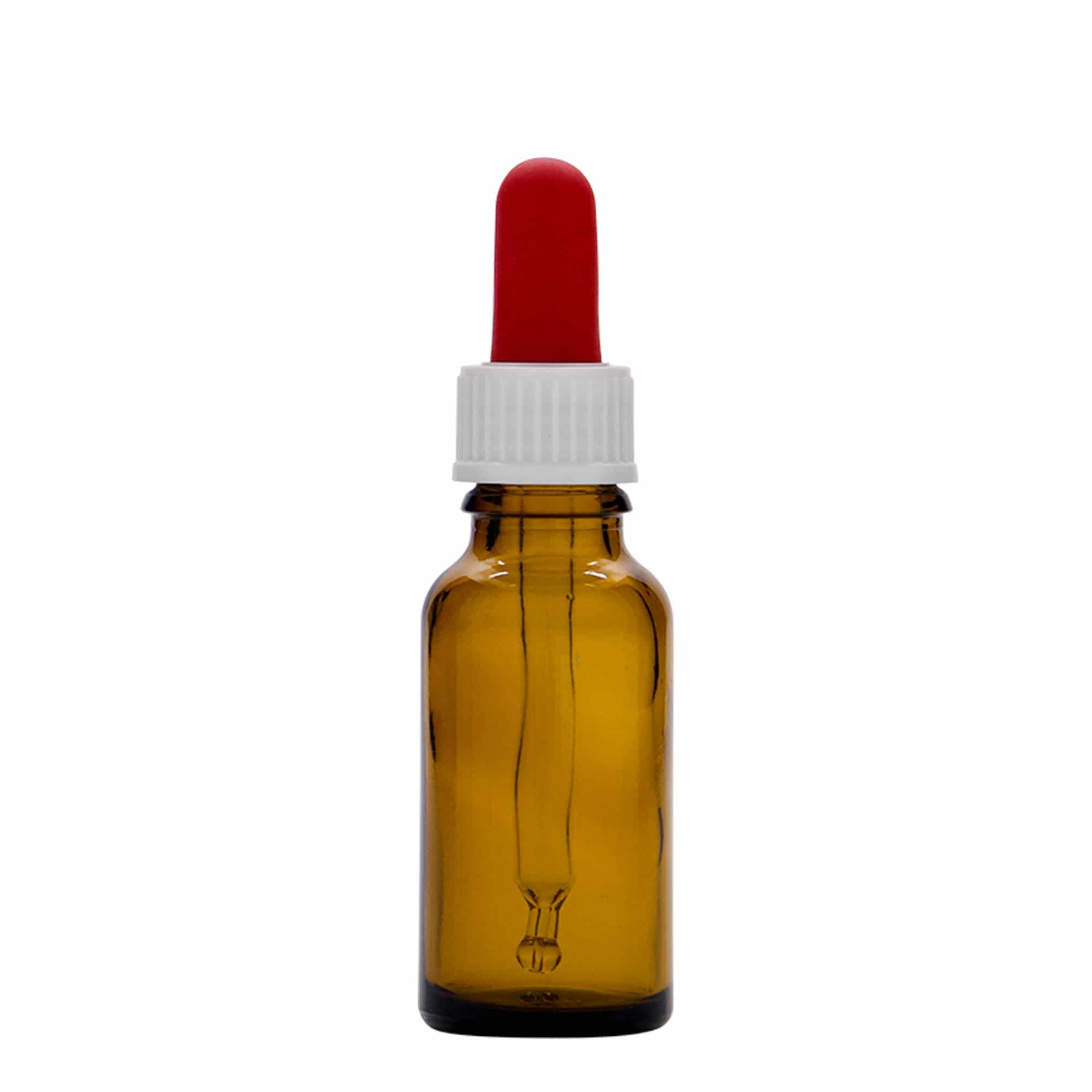 Flacon cu pipetă 20 ml, medicină, sticlă, maro, gură: DIN 18