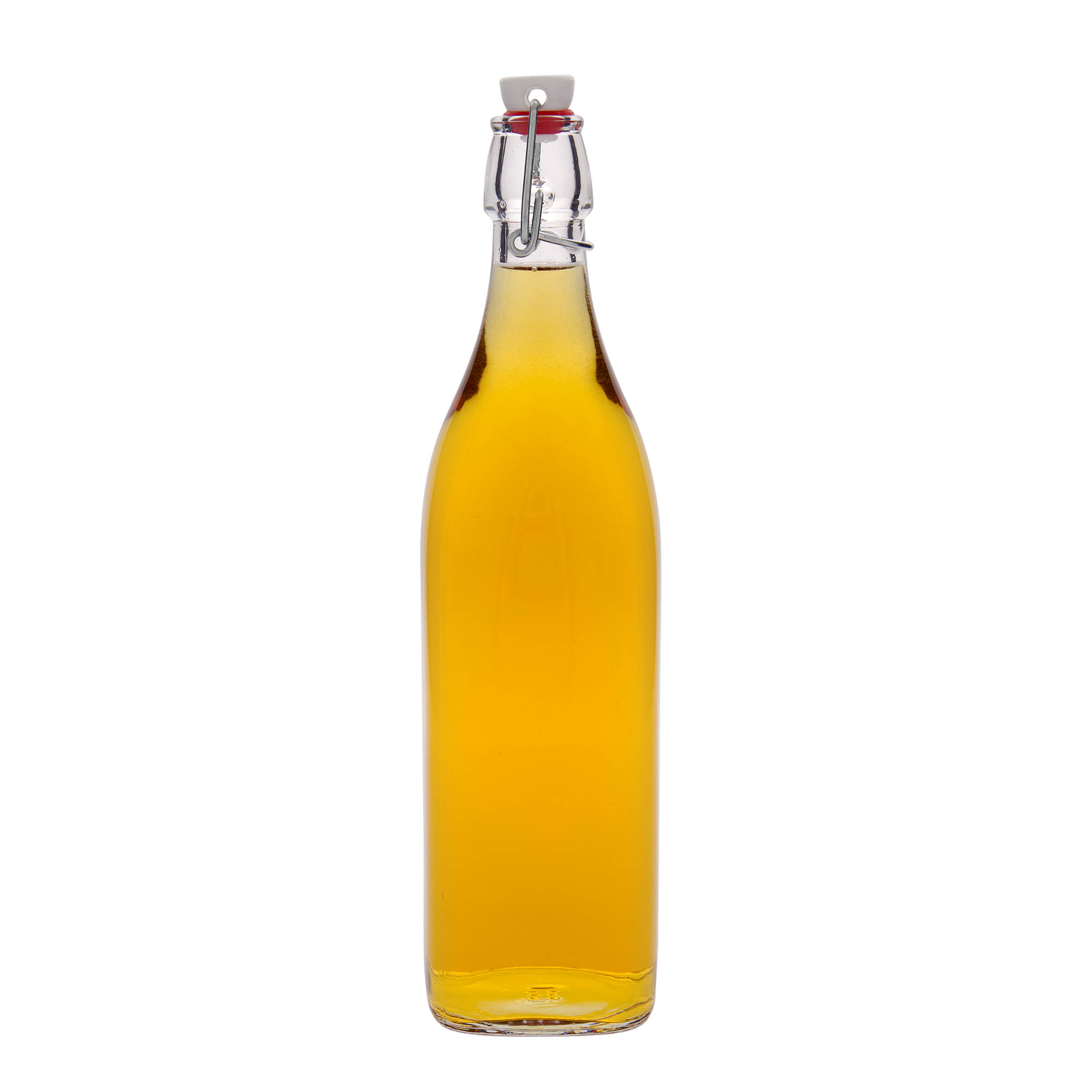 Sticlă de sticlă de 1.000 ml „Swing, pătrată, gât: închidere cu clemă” Sticlă de sticlă de 1.000 ml „Swing, pătrată, gât: închidere cu clemă”
