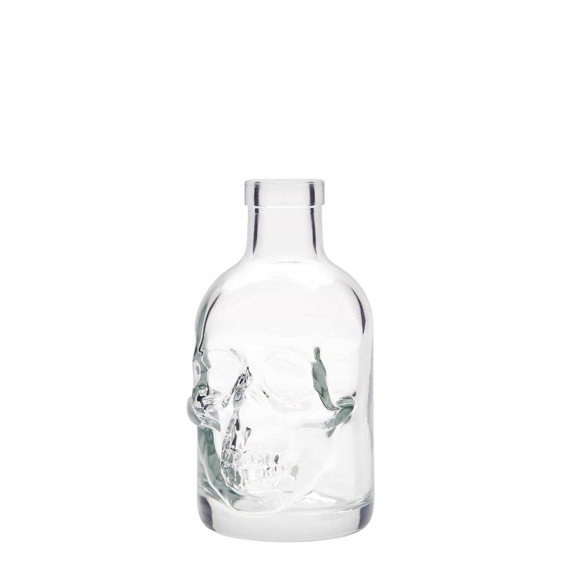 Sticlă de sticlă de 200 ml „Cap de mort”, gura: dop de plută