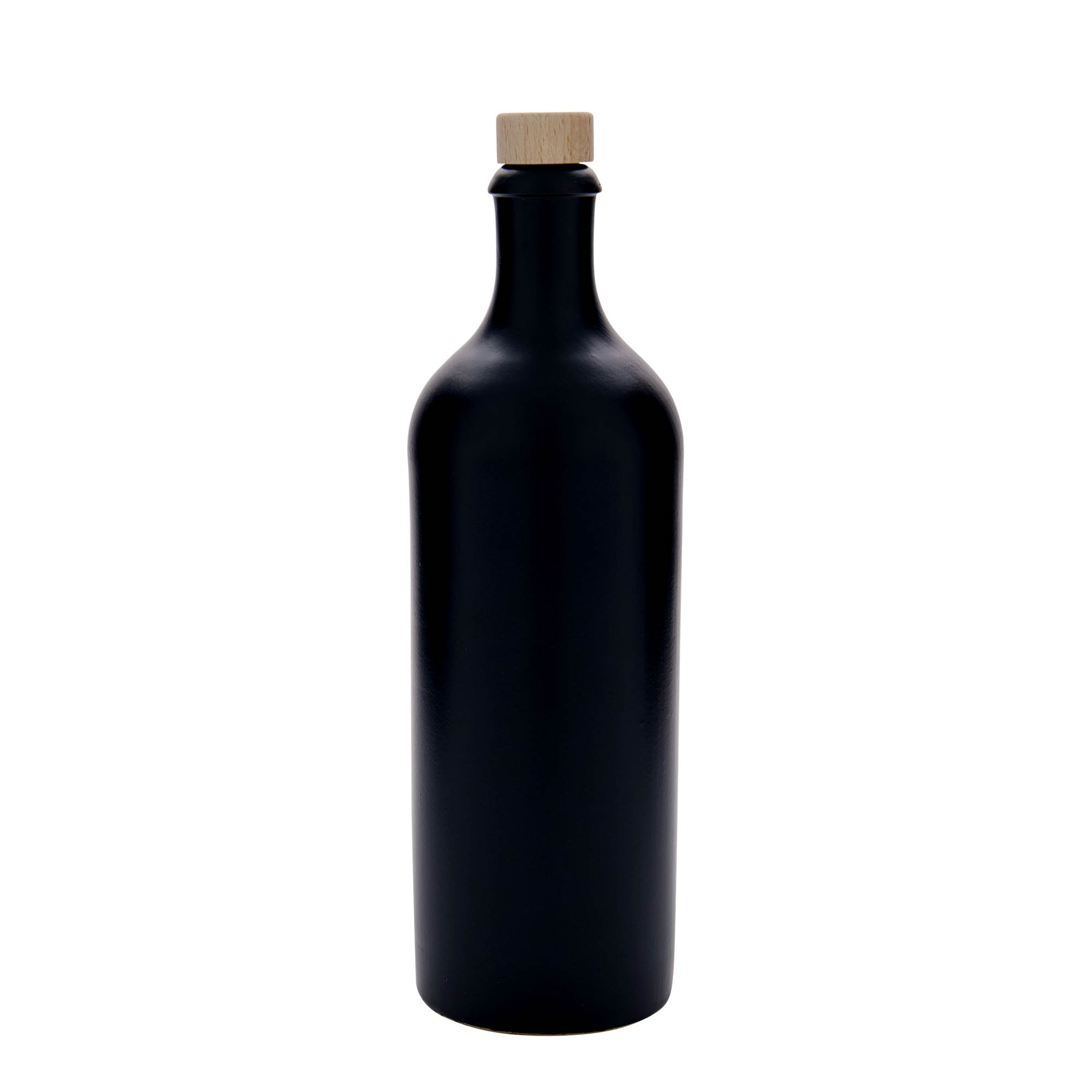 750 ml ulcior ceramic, ceramică de gresie, negru, gura: plută