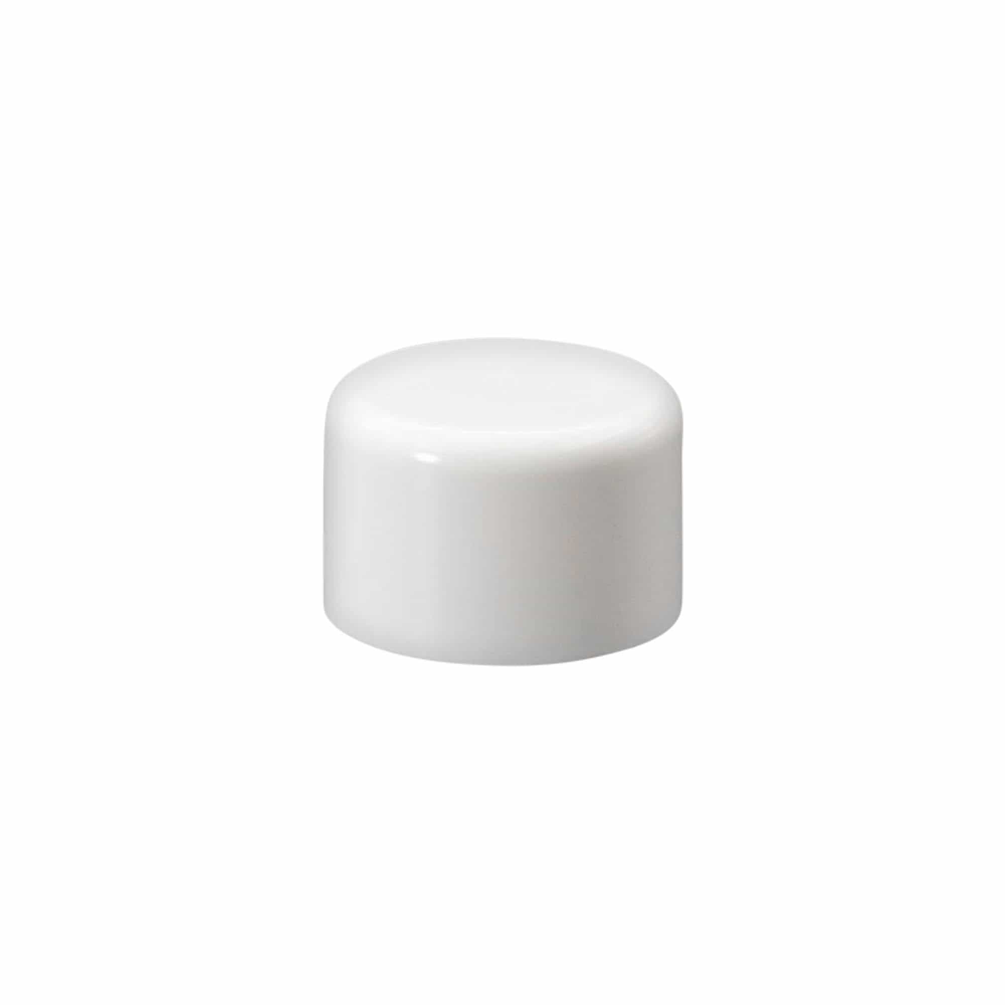 Capac cu filet pentru sticlă rotundă cu inserție pentru seringă, plastic PE, alb, pentru gura: DIN 18