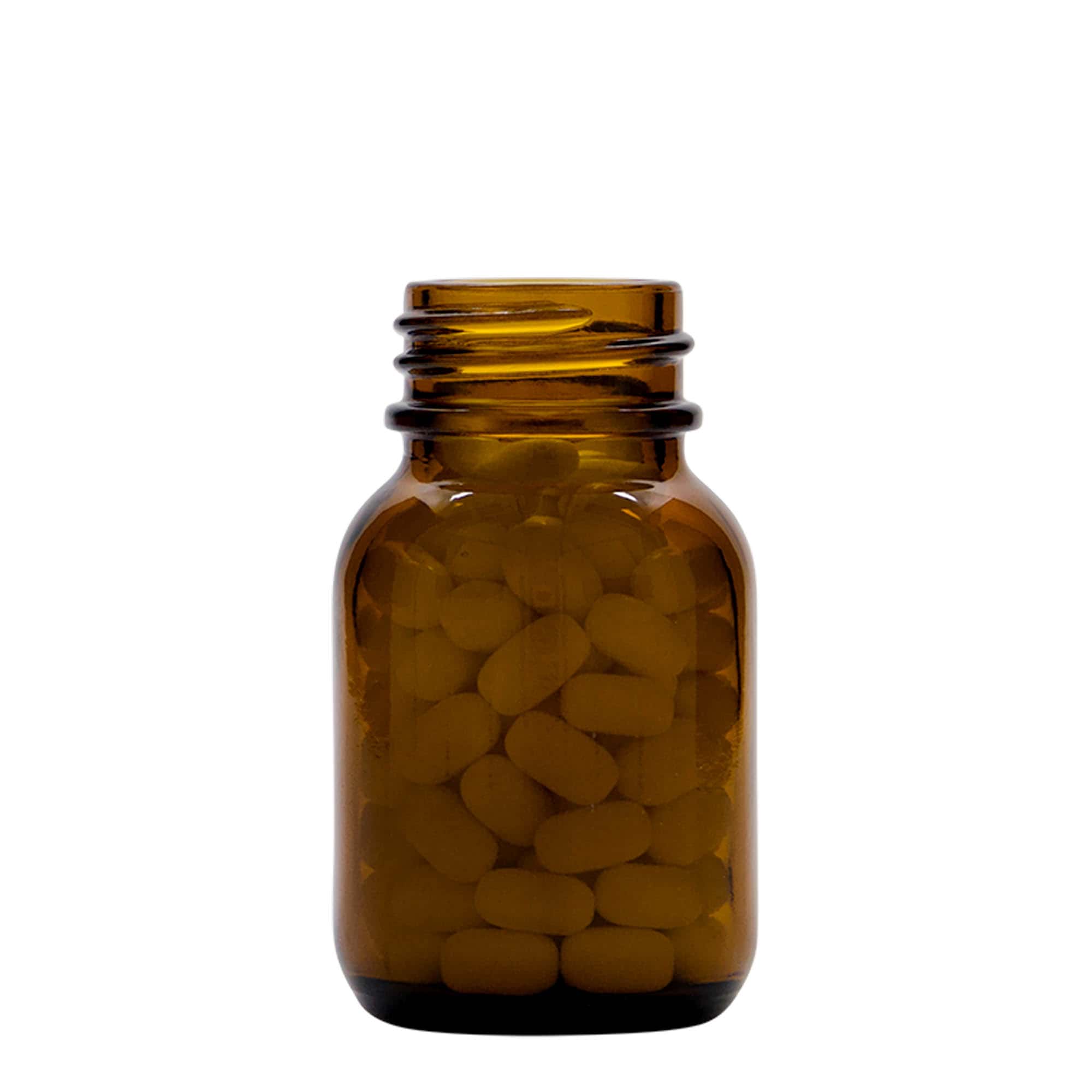 50 ml sticlă cu gât larg, maro, deschidere: DIN 32