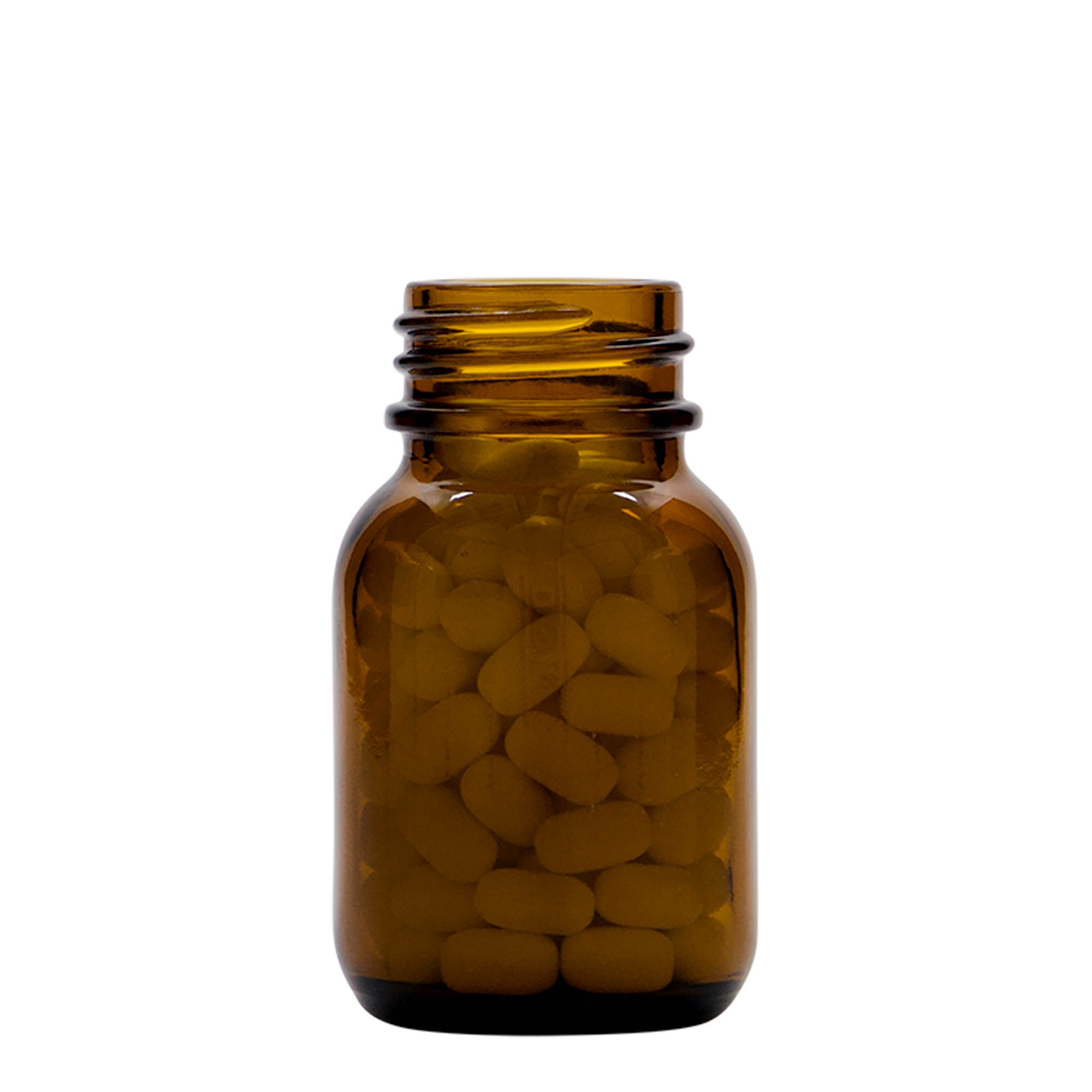 50 ml sticlă cu gât larg, maro, deschidere: DIN 32
