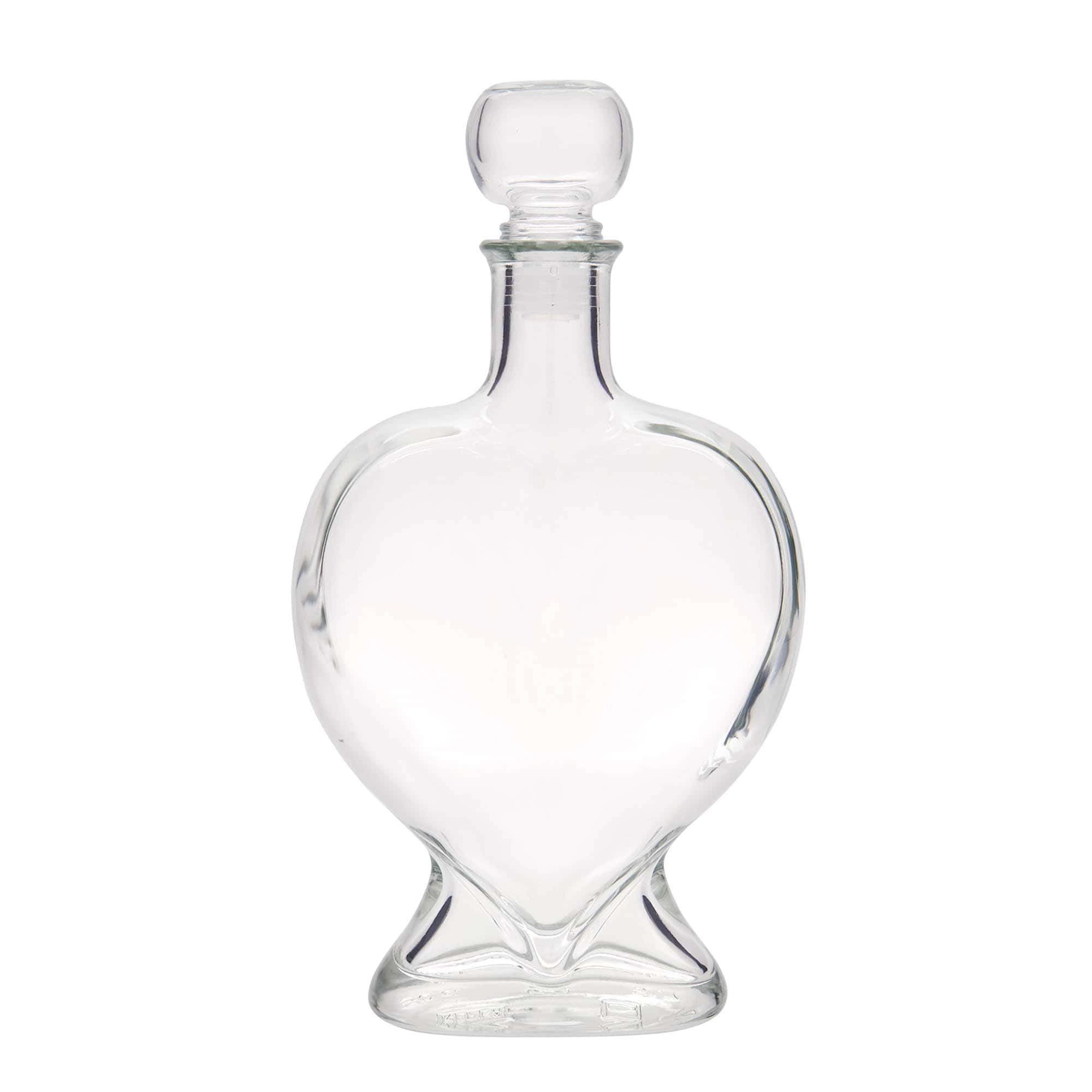 Sticlă de sticlă de 500 ml „Inimă”, gură: plută