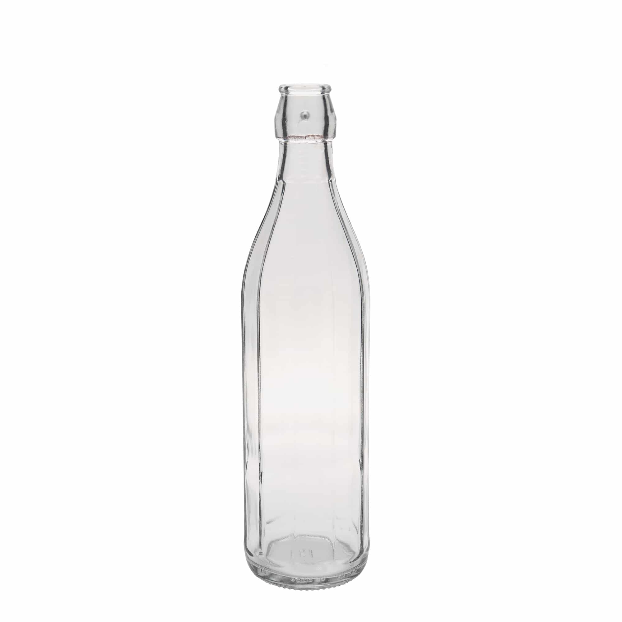Sticlă de sticlă de 750 ml „Bravo”, cu zece colțuri, gât: închidere cu clemă Sticlă de sticlă de 750 ml „Bravo”, cu zece colțuri, gât: închidere cu clemă