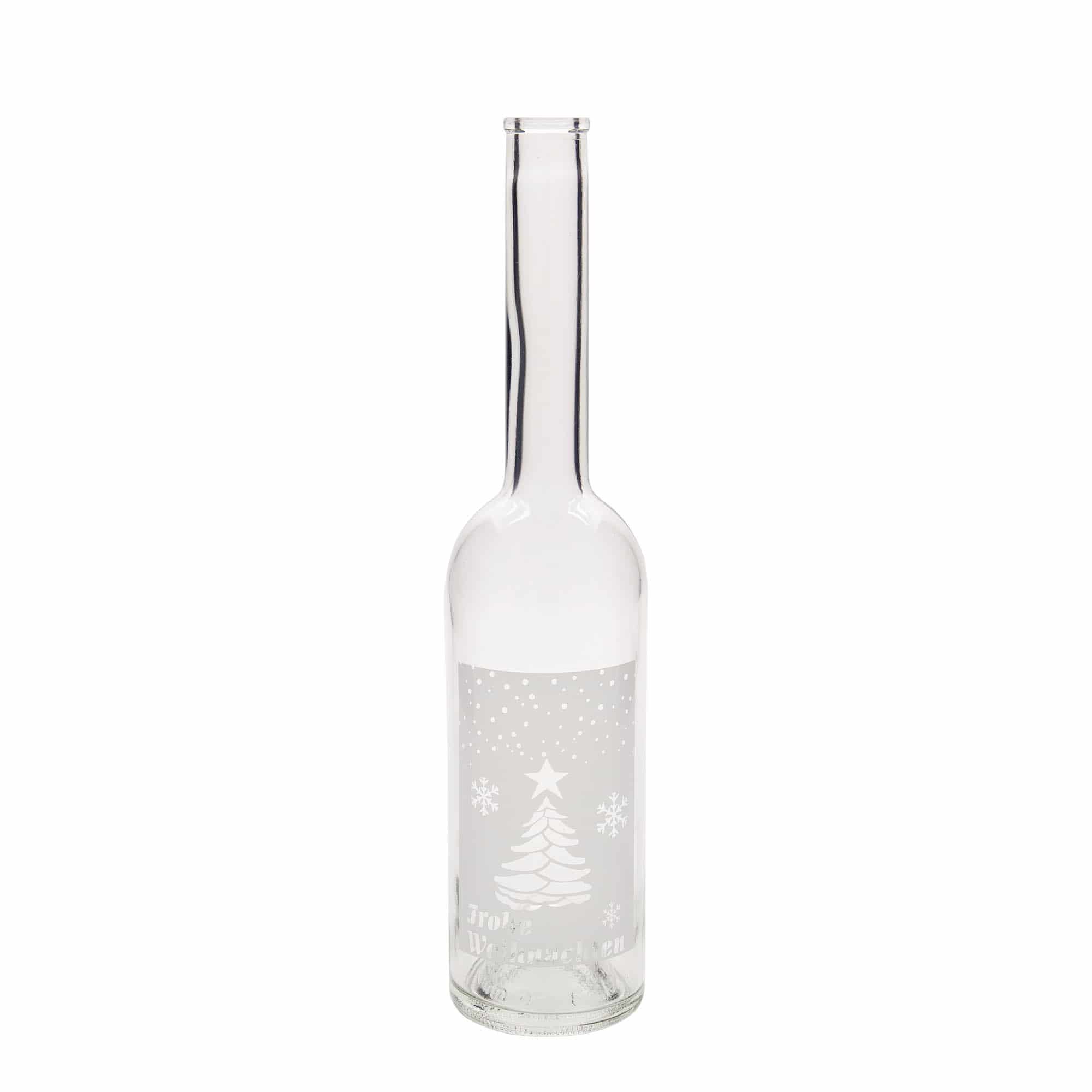 Sticlă de sticlă de 500 ml „Opera”, motiv: Crăciun alb, gură: dop de plută