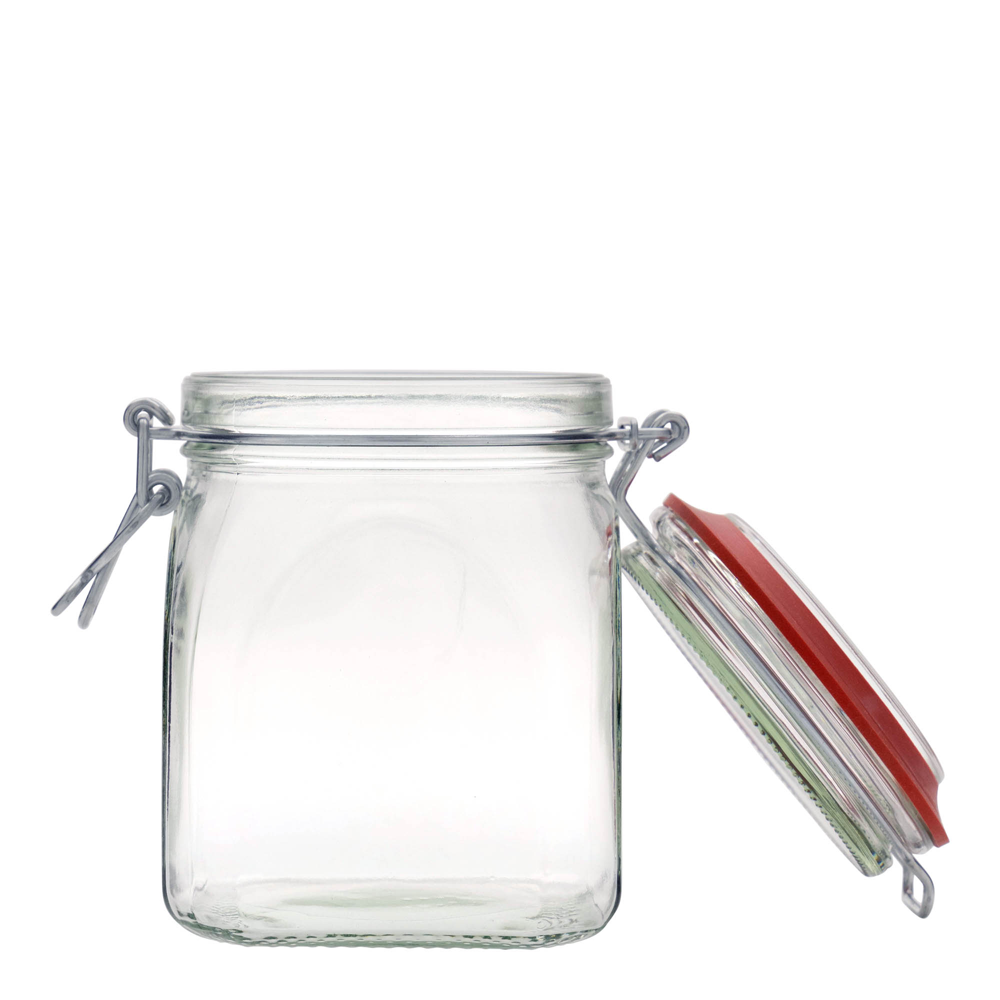 900 ml borcan cu clemă de sârmă, pătrat, gură: închidere cu clemă de sârmă