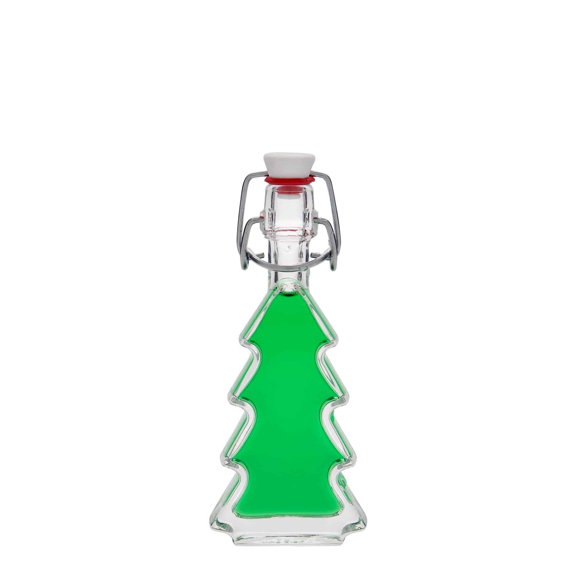 Sticlă de sticlă de 40 ml „Brad”, gura: închidere cu clemă