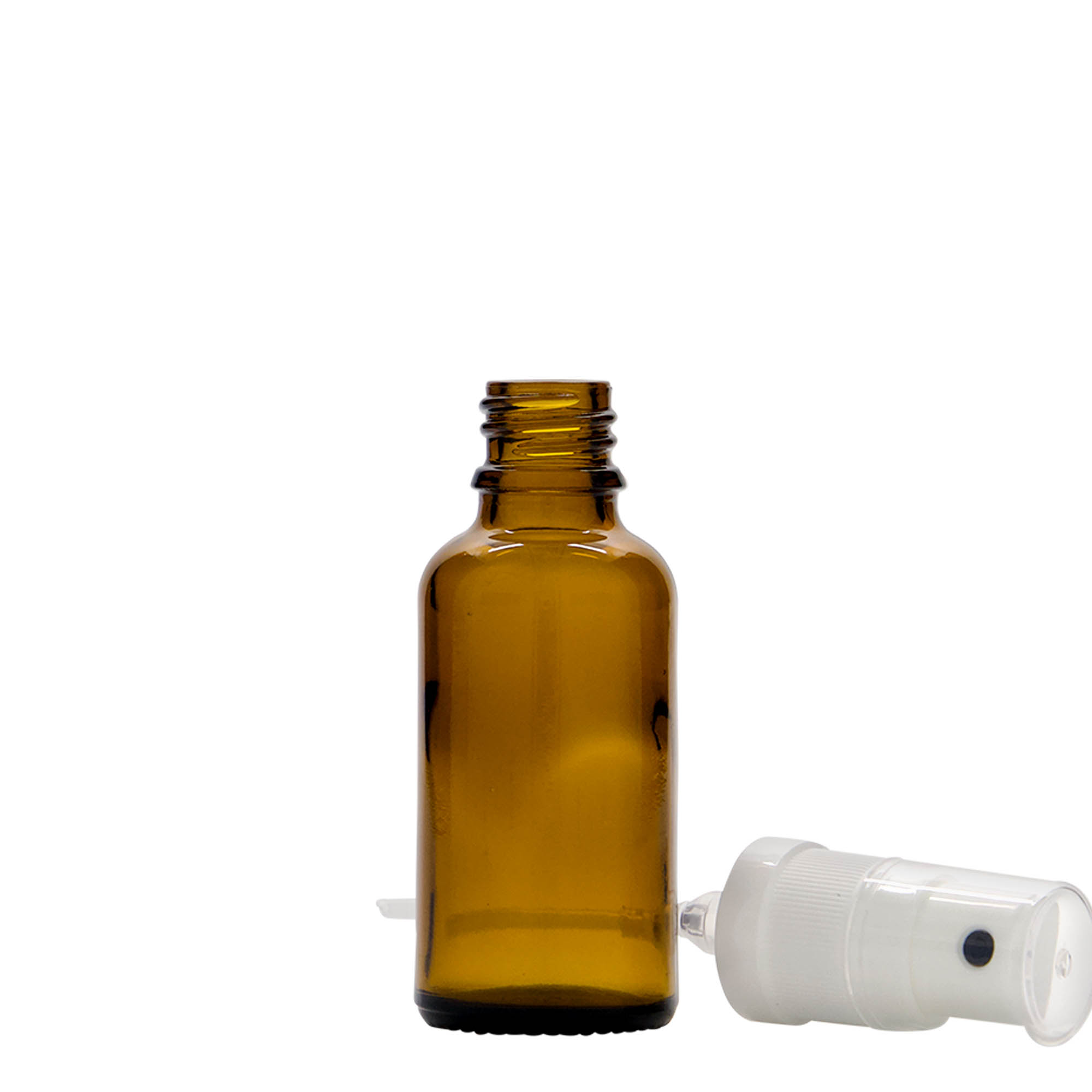 30 ml sticlă spray medicină, sticlă, maro, gura: DIN 18