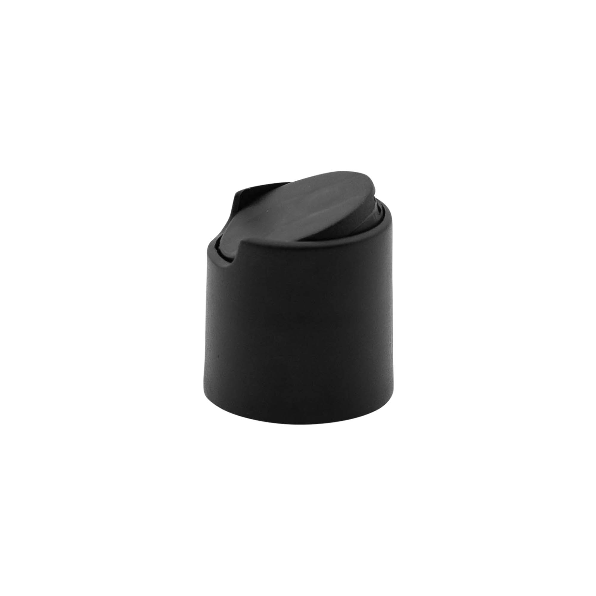 Capac cu filet Disc Top, plastic PP, negru, pentru gura: 24/410 Capac cu filet Disc Top, plastic PP, negru, pentru gura: 24/410