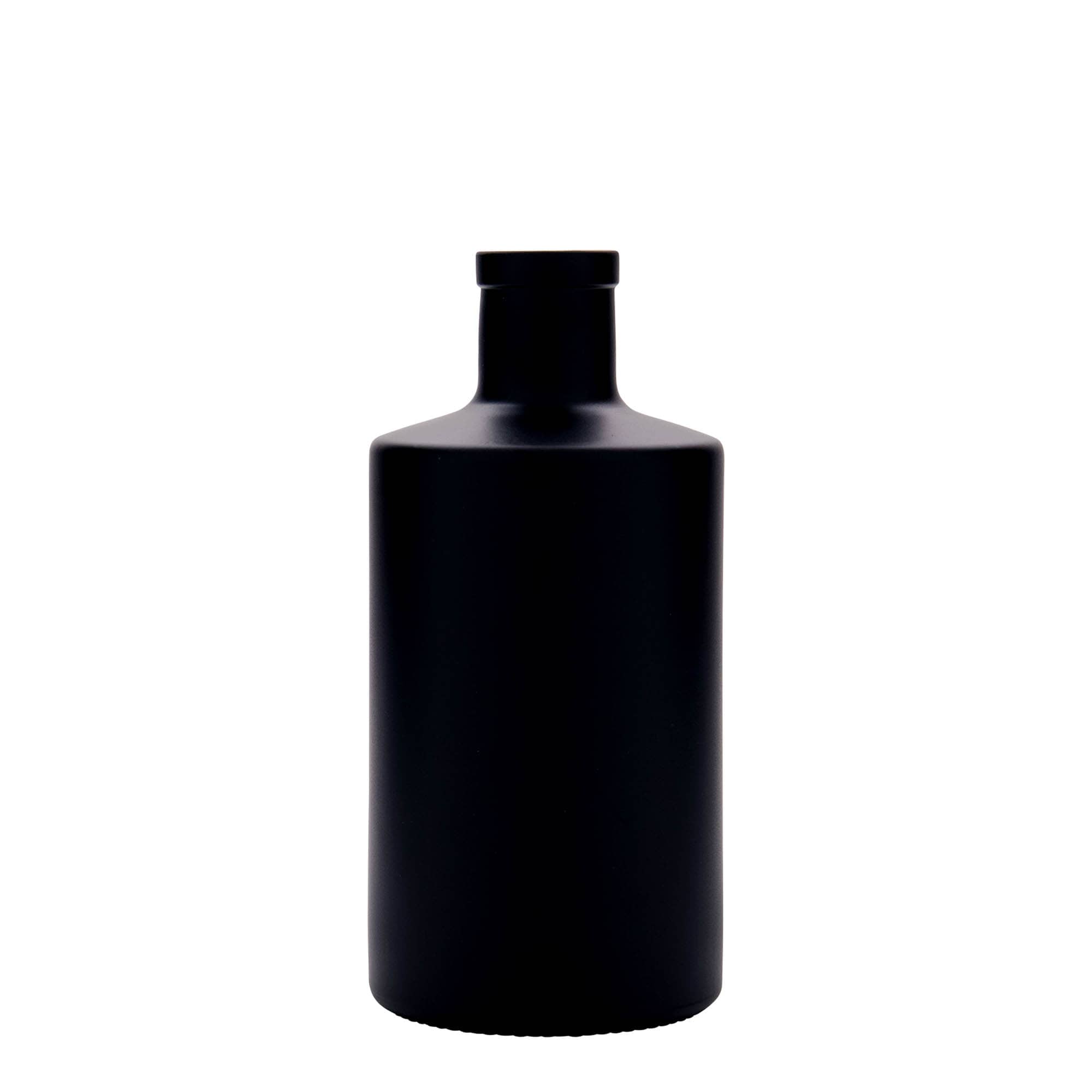 Sticlă de sticlă de 500 ml „Caroline”, neagră, gura: dop de plută