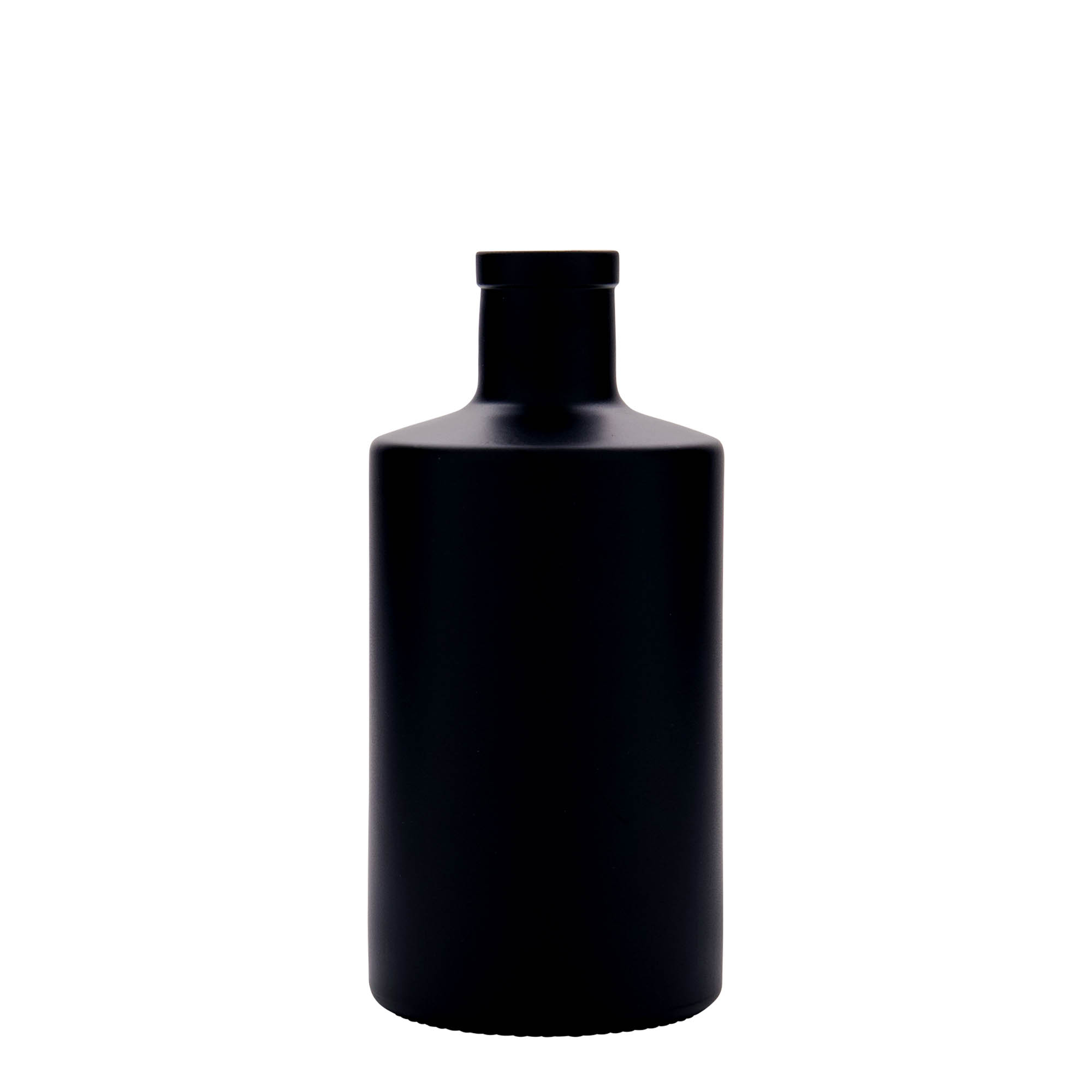 Sticlă de sticlă de 500 ml „Caroline”, neagră, gura: dop de plută