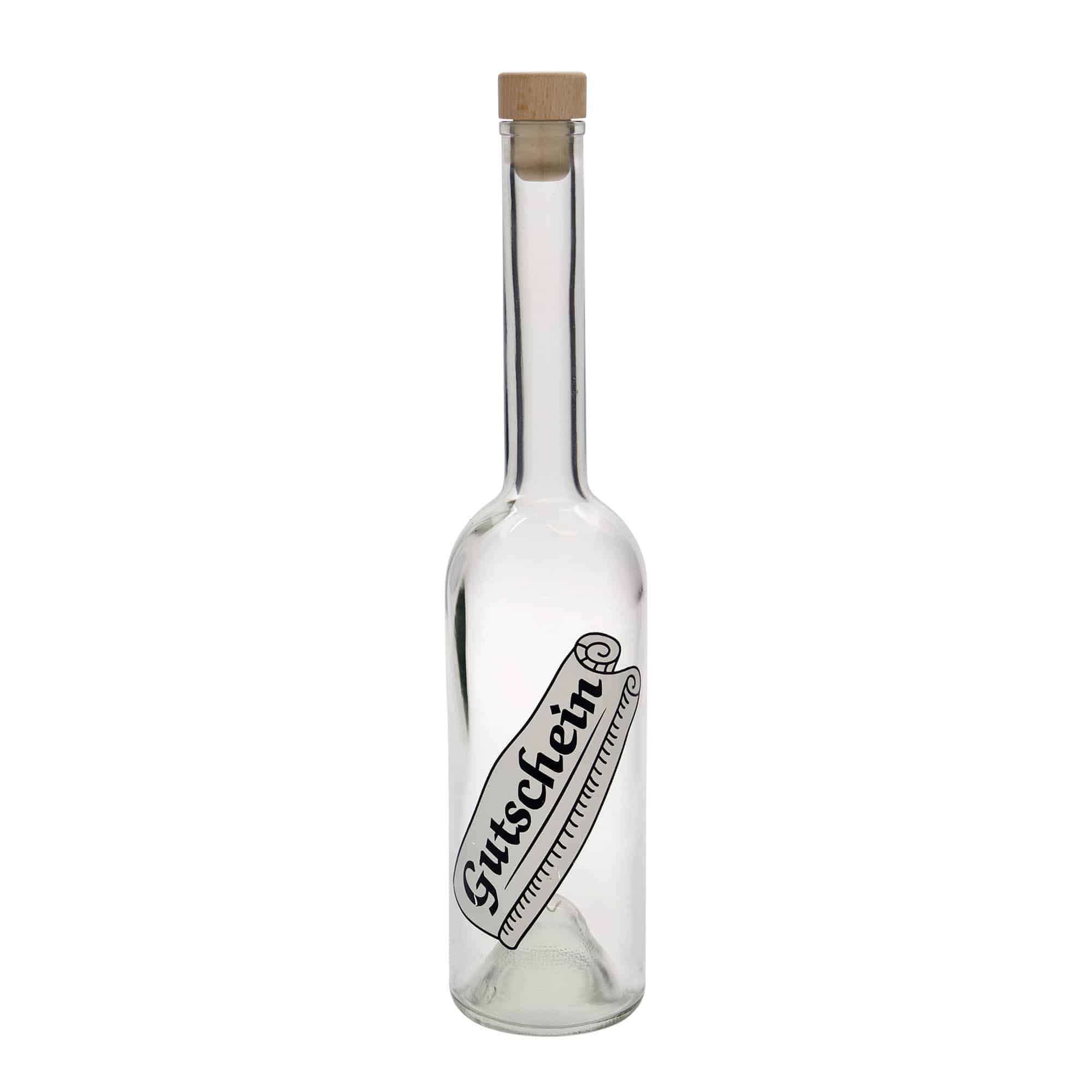 Sticlă de sticlă de 500 ml 'Opera', motiv: cupon, gât: dop de plută
