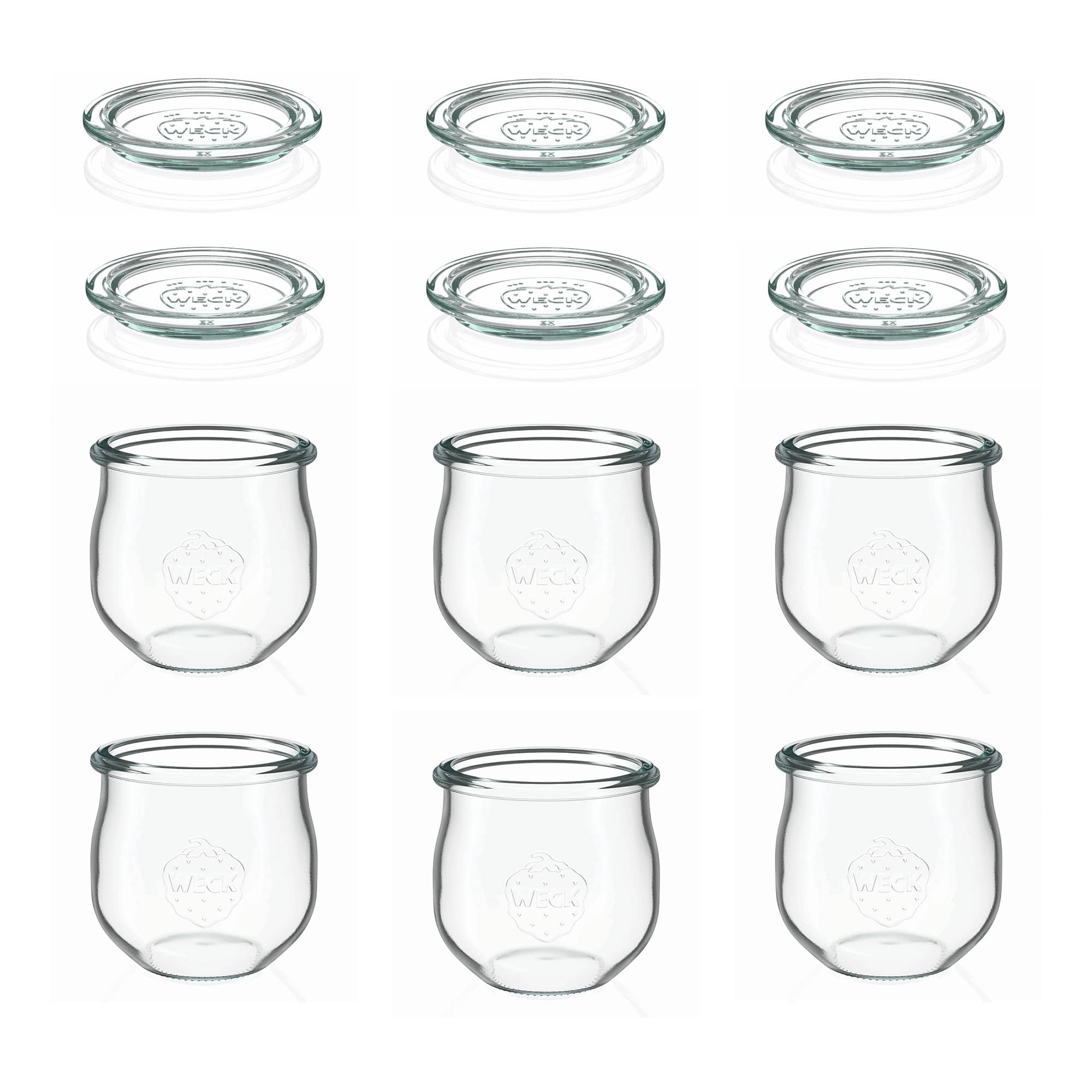 6x 370 ml borcan WECK tip lalea cu capac de sticlă RR 80
