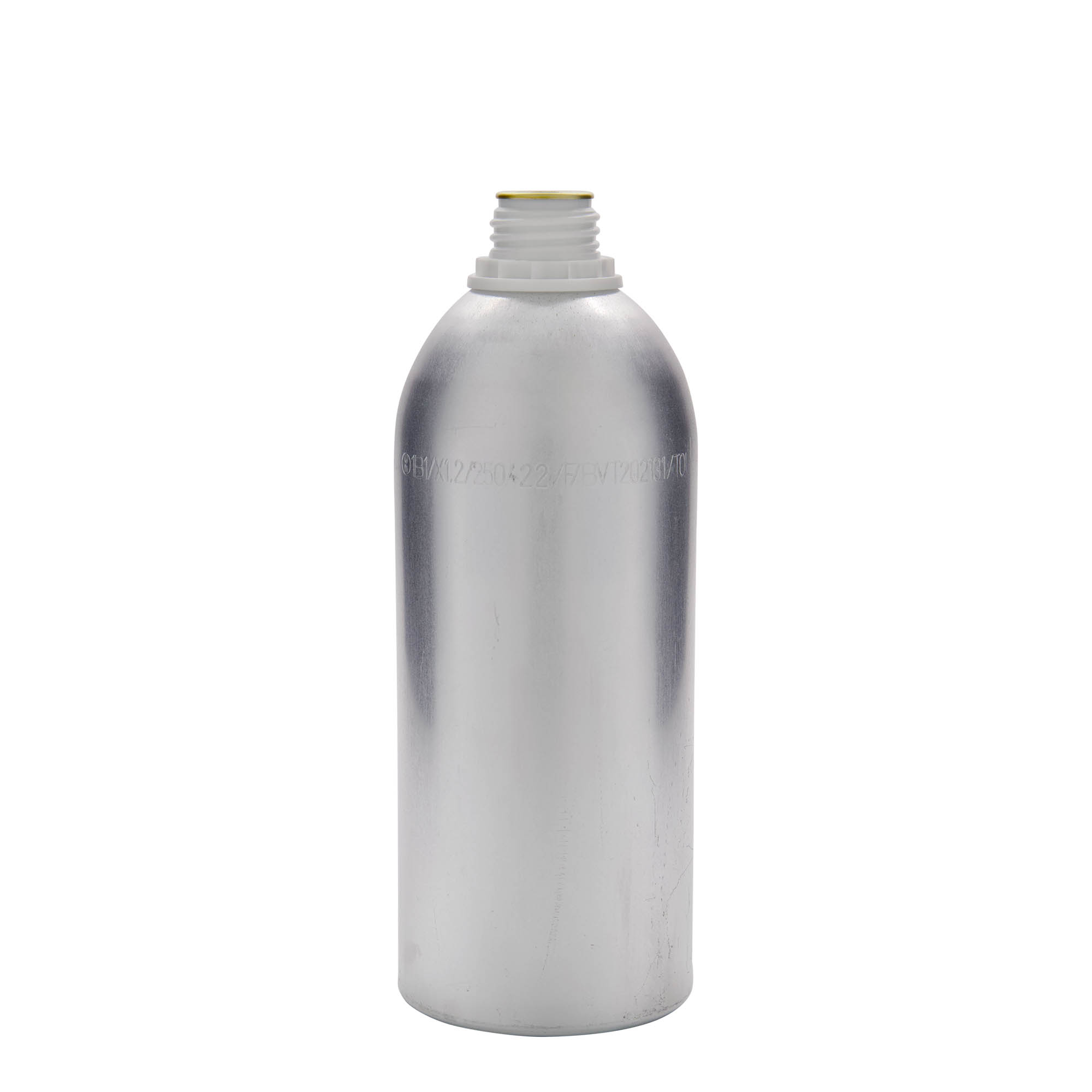 1100 ml sticlă din aluminiu, metal, argintiu, gura: DIN 32