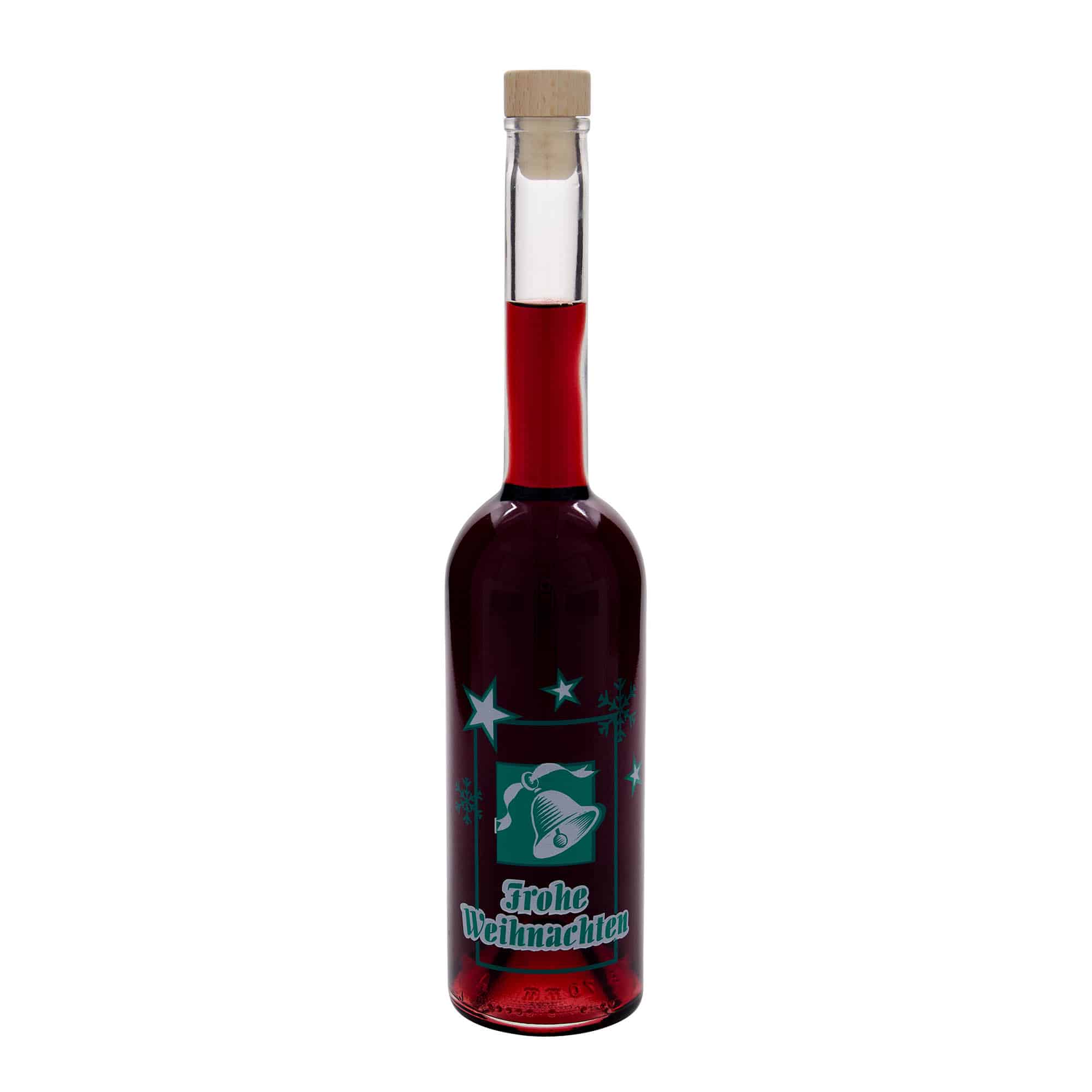 Sticlă de sticlă de 500 ml „Opera”, motiv: Crăciun fericit, gât: dop