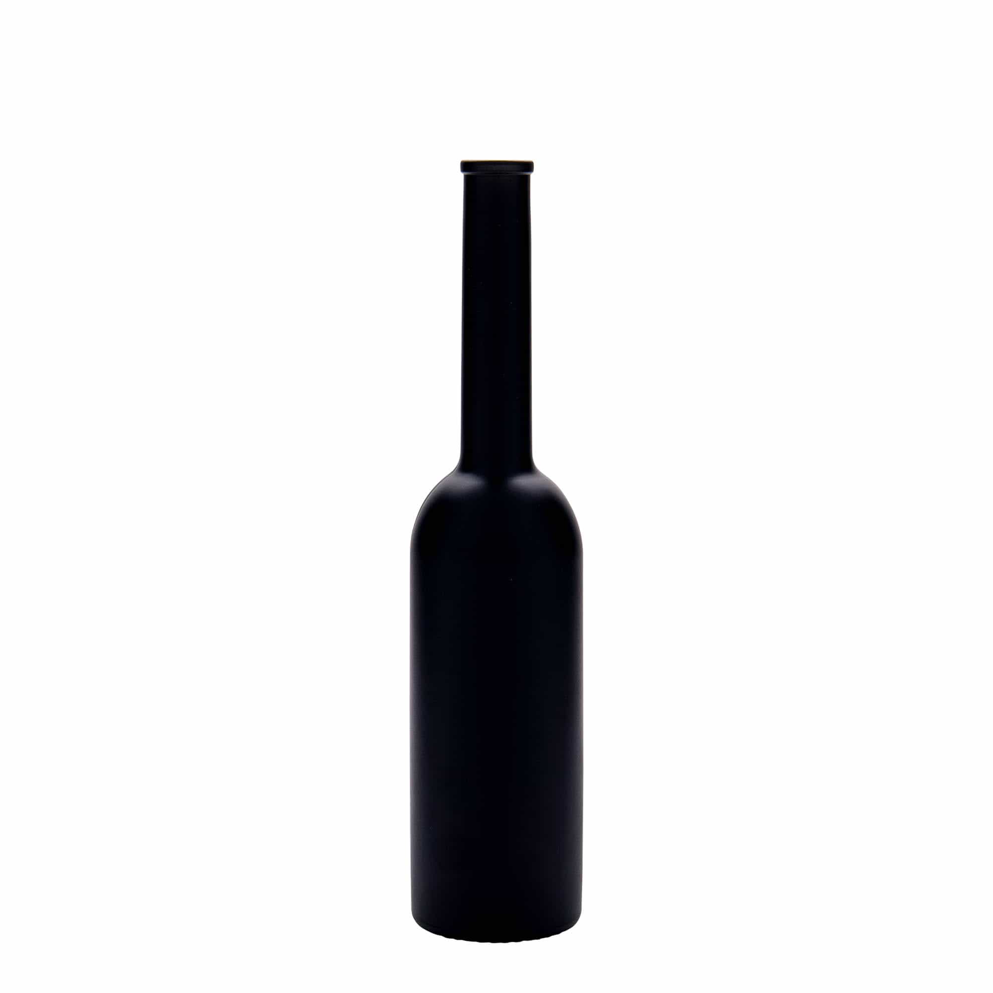 Sticlă de sticlă de 200 ml „Opera”, neagră, gura: dop