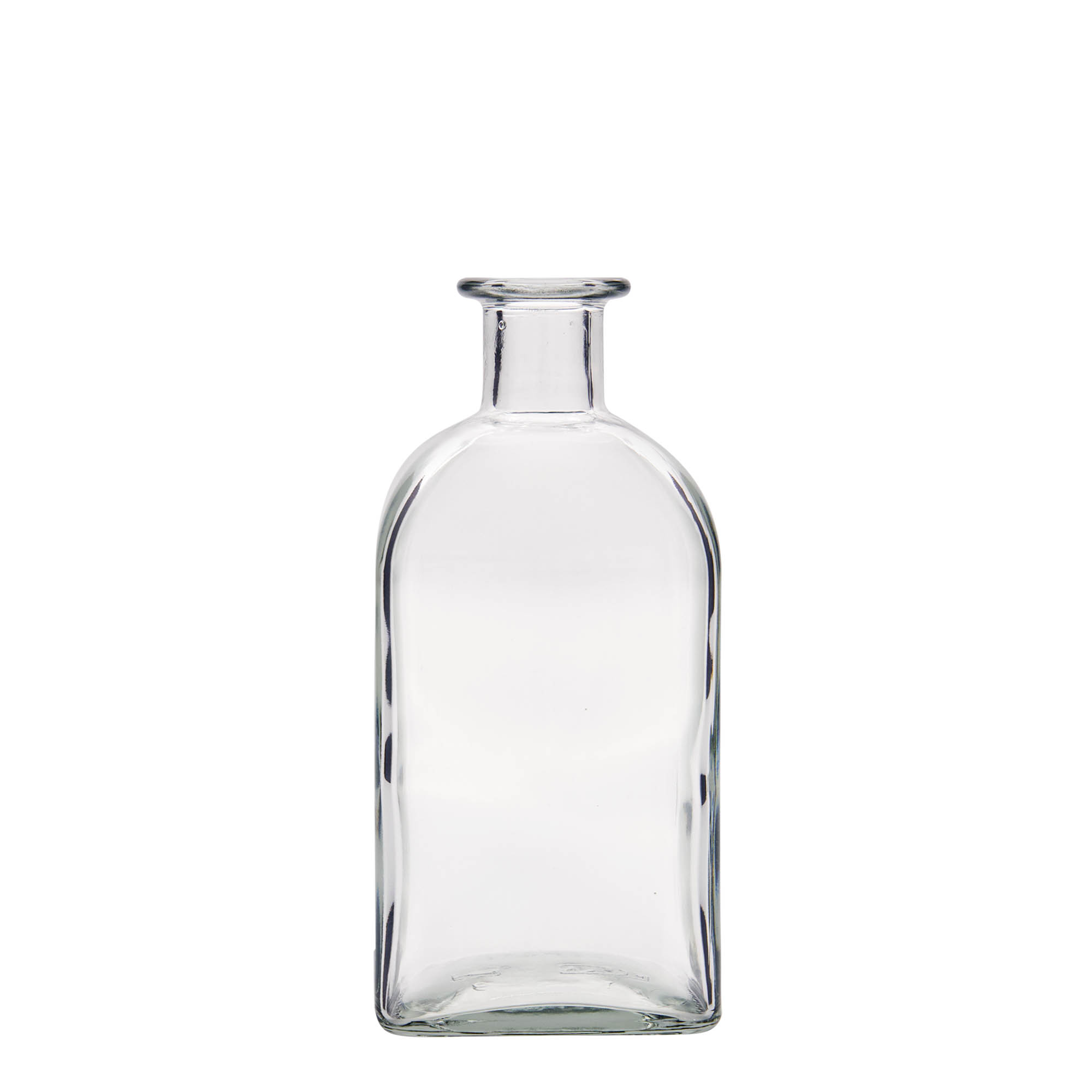 Sticlă de 500 ml din sticlă, farmacist Carré, pătrată, gura: plută Sticlă de 500 ml din sticlă, farmacist Carré, pătrată, gura: plută