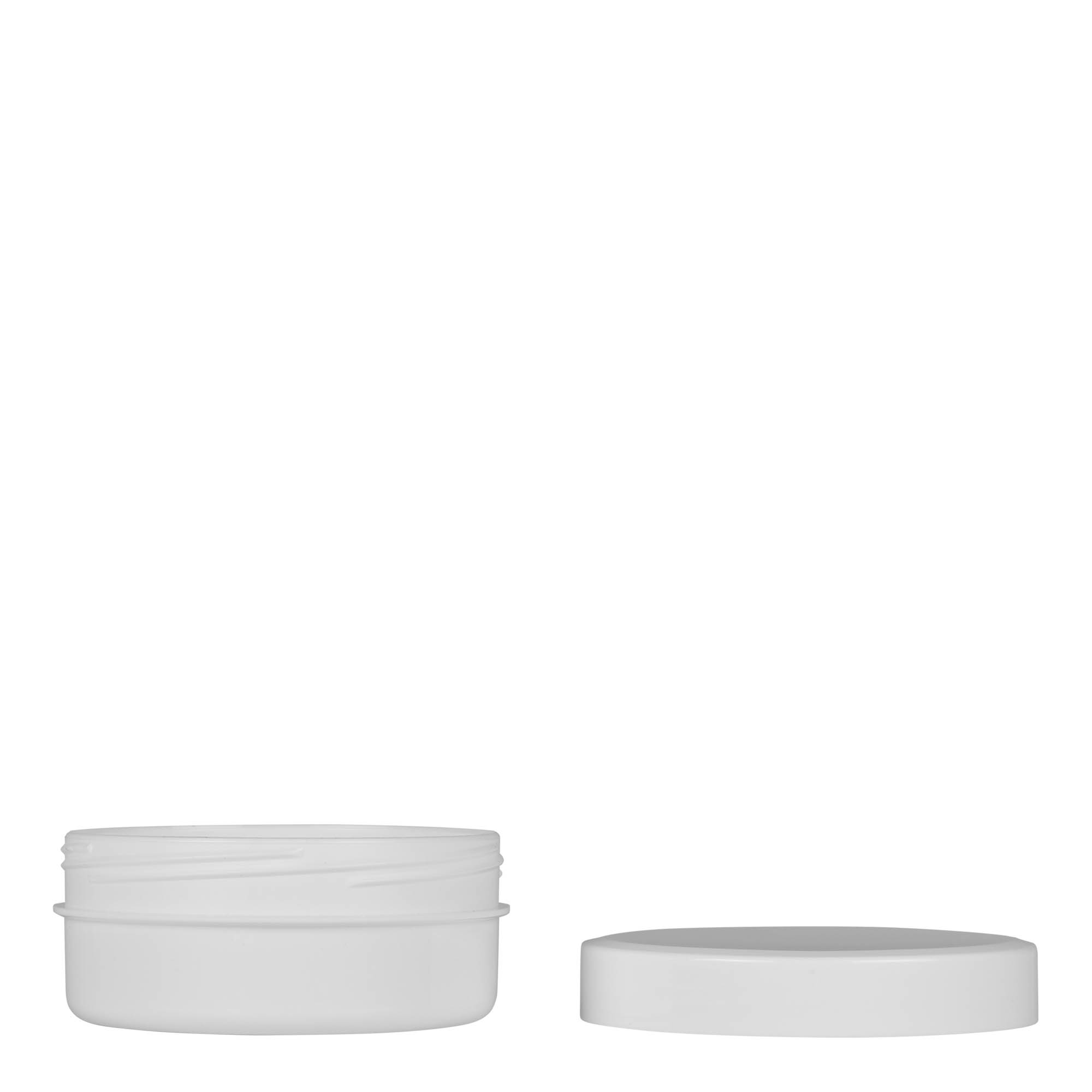 125 ml cutie din plastic „White Line”, PP, alb, deschidere: capac cu filet