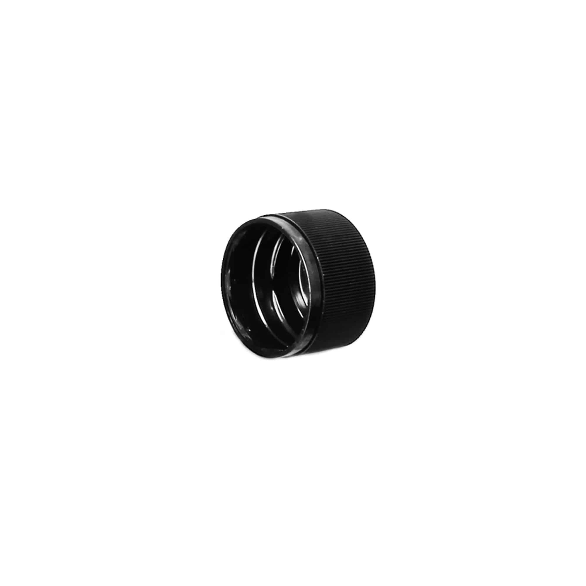 Capac cu filet varianta A, plastic PP, negru, pentru gura: PP 28