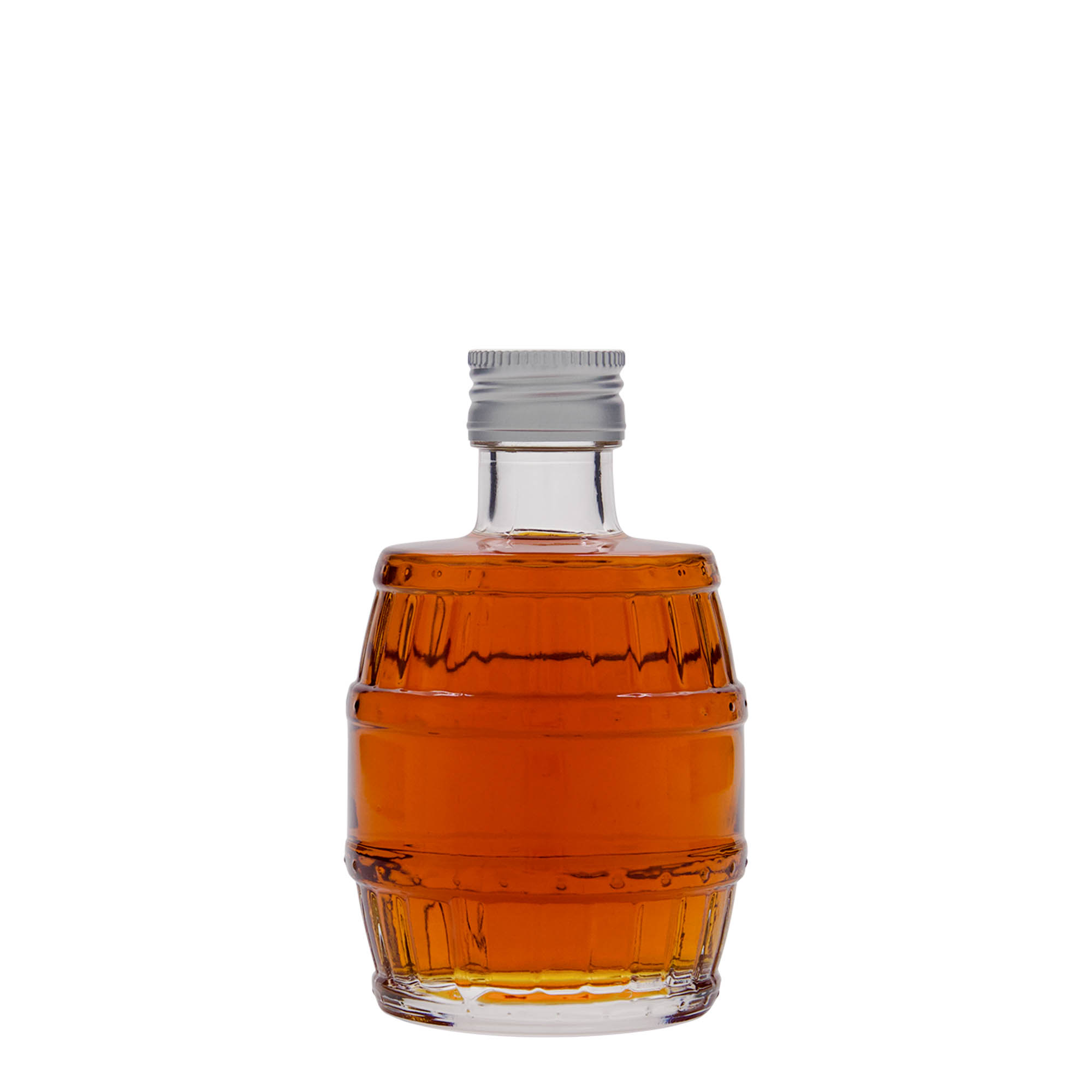 Sticlă de sticlă de 200 ml „butoi”, gura: PP 28 Sticlă de sticlă de 200 ml „butoi”, gura: PP 28