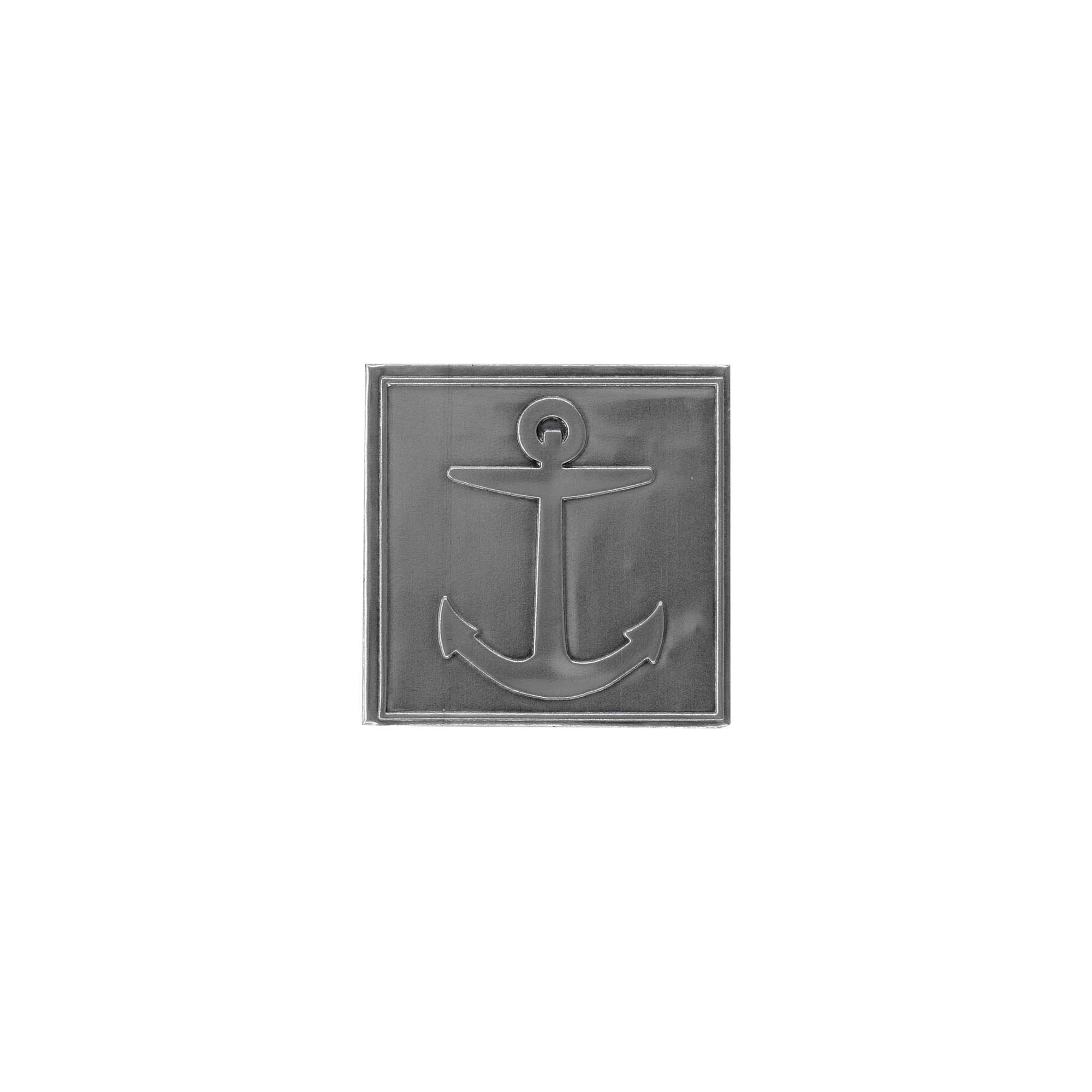 Etichetă de tablă „Anker”, pătrată, metal, argintiu Etichetă de tablă „Anker”, pătrată, metal, argintiu