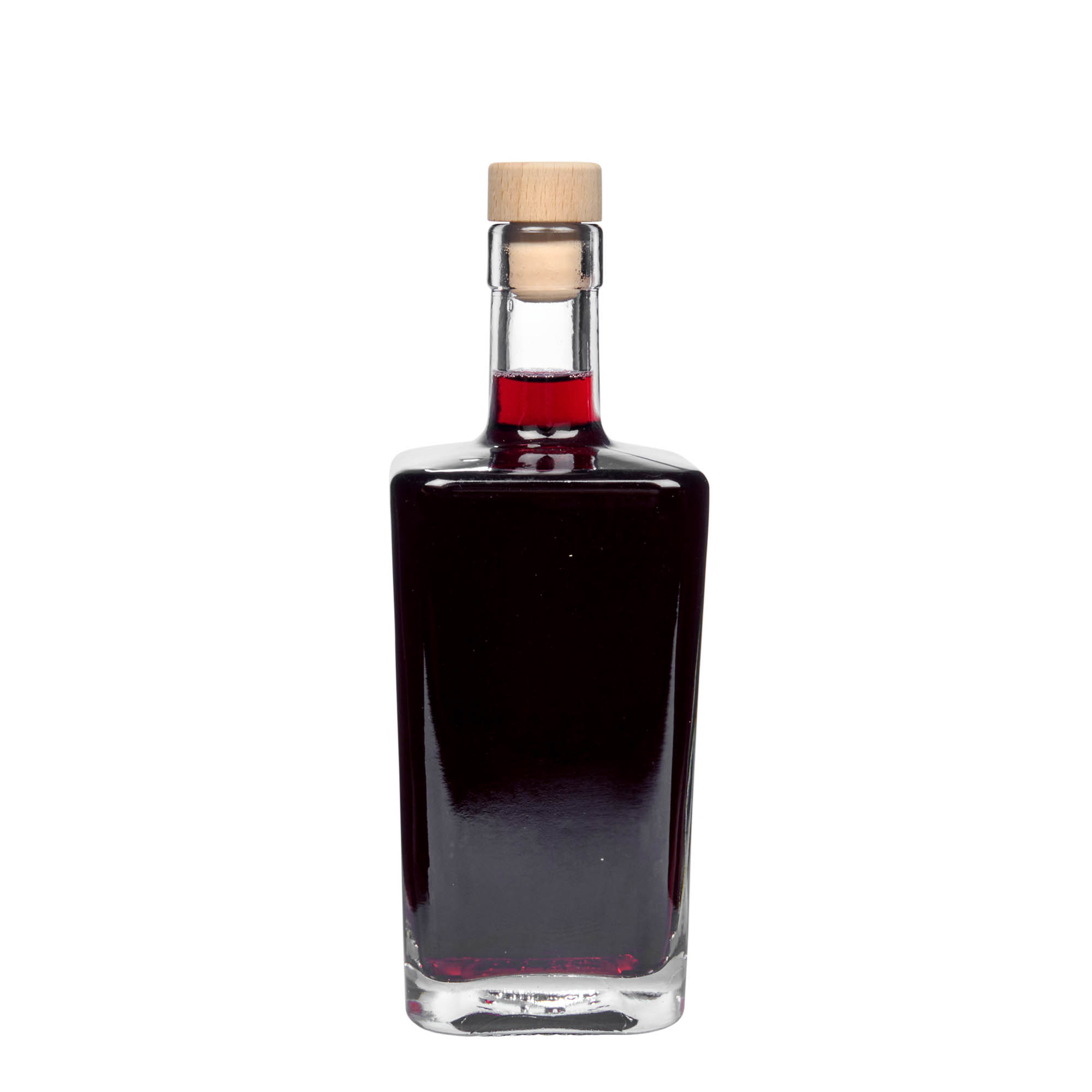 Sticlă de sticlă de 500 ml 'Noel', pătrată, gura: dop de plută Sticlă de sticlă de 500 ml 'Noel', pătrată, gura: dop de plută