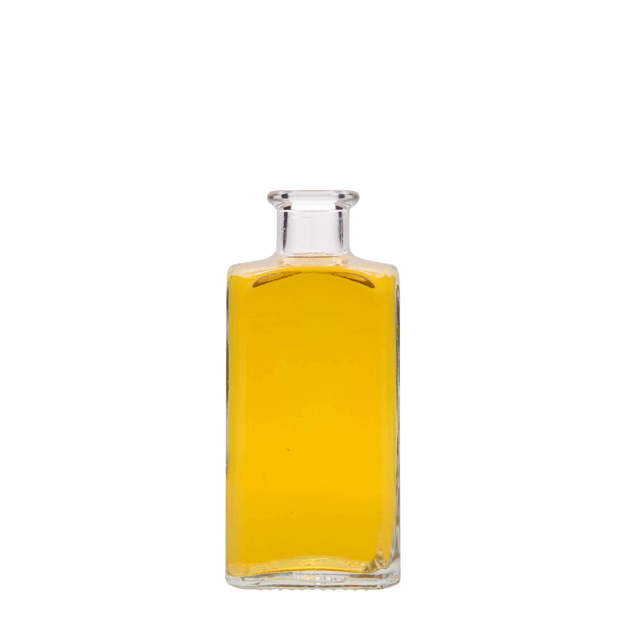Sticlă de sticlă de 250 ml Apotheker Carré, pătrată, gât: plută