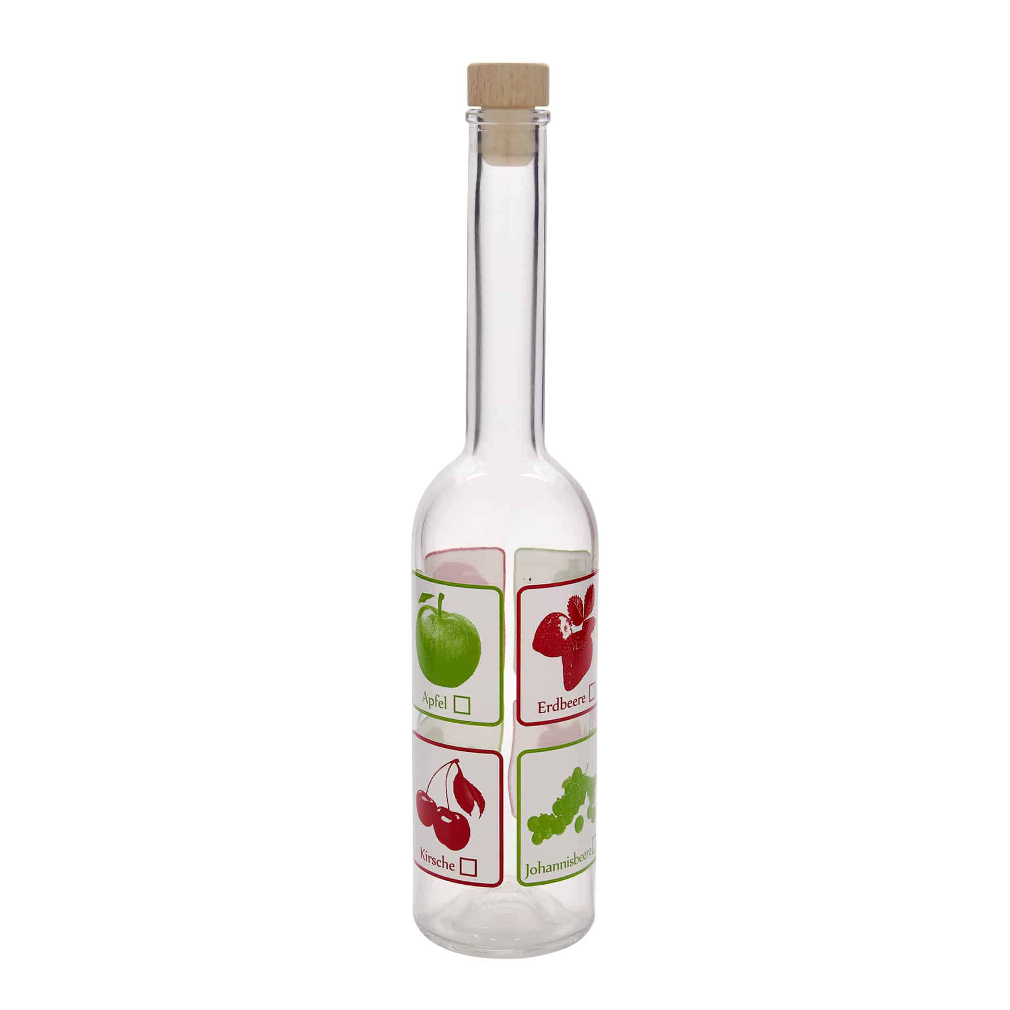 Sticlă de sticlă de 500 ml „Opera”, motiv: fructe, gura: dop