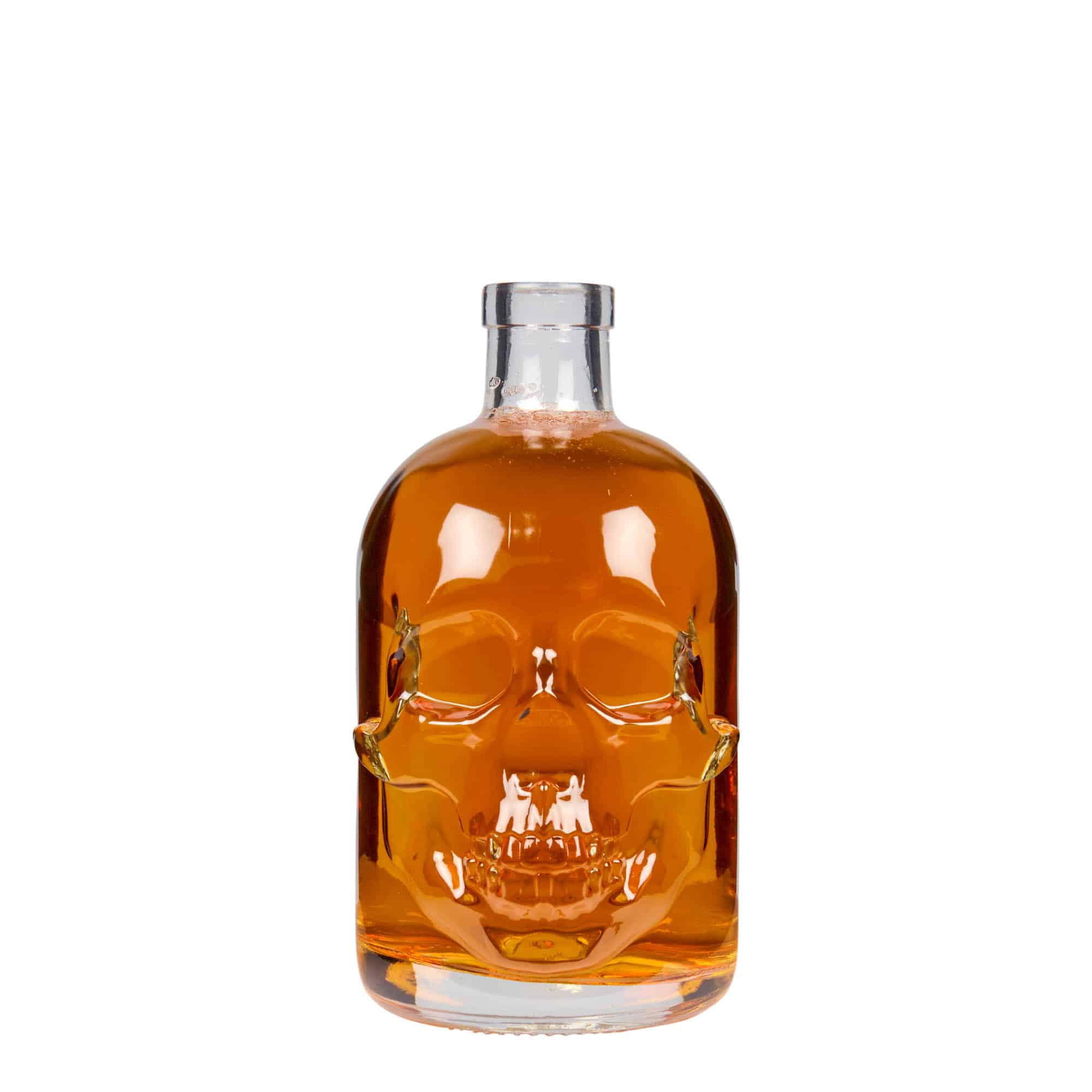 Sticlă de sticlă de 500 ml „Cap de mort”, deschidere: dop de plută