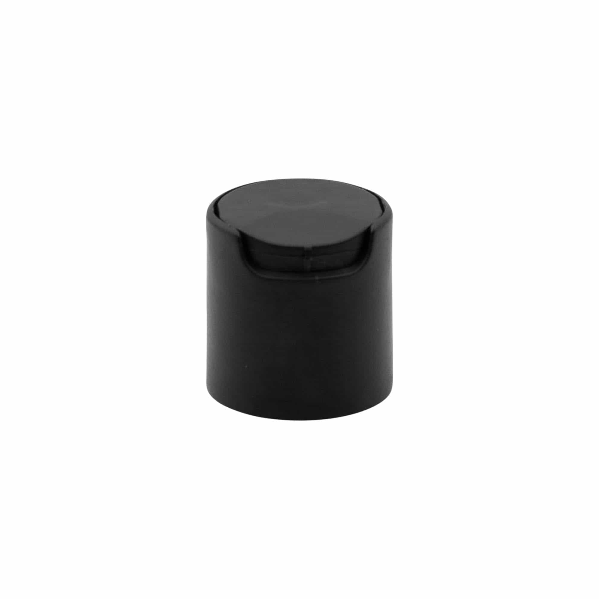 Capac cu filet Disc Top, plastic PP, negru, pentru gura: 24/410