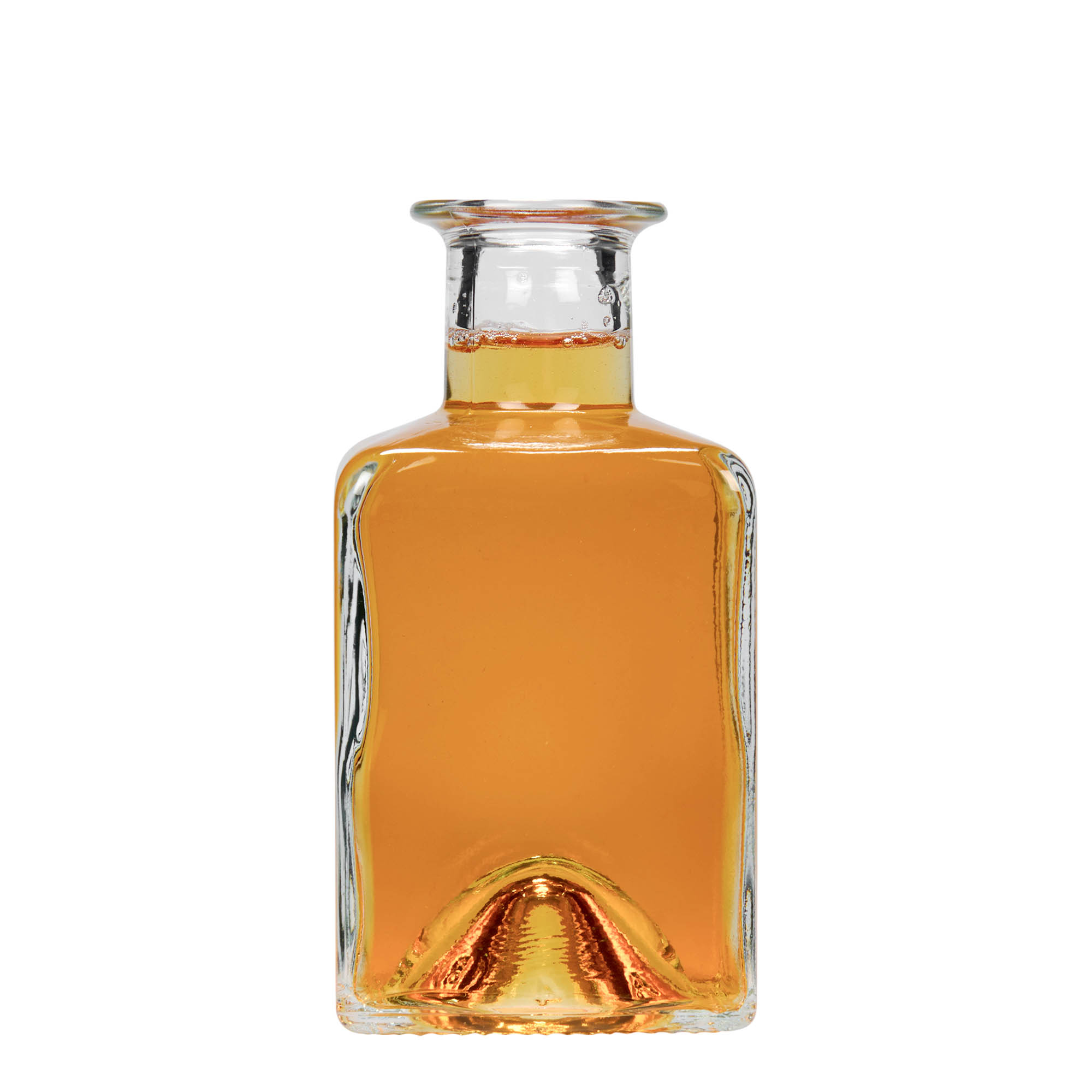 Sticlă de sticlă de 200 ml 'Kubica', pătrată, gura: dop
