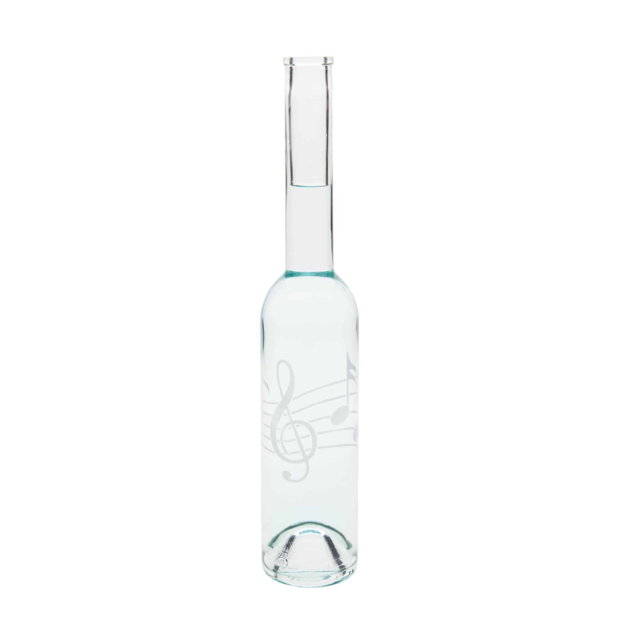 Sticlă de sticlă de 350 ml „Opera”, motiv: note muzicale, gura: dop de plută