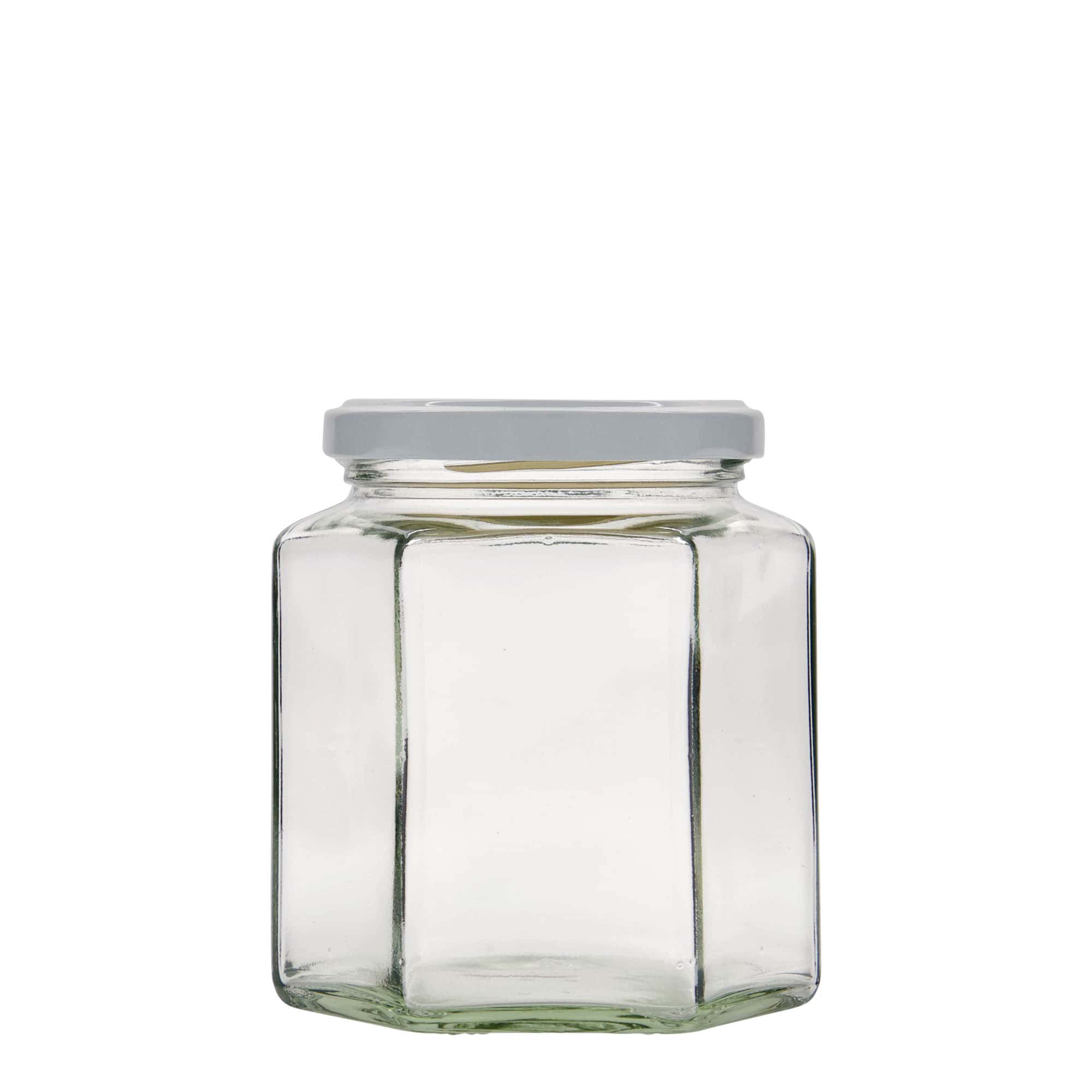 390 ml borcan hexagonal, gură: Twist-Off (TO 70)