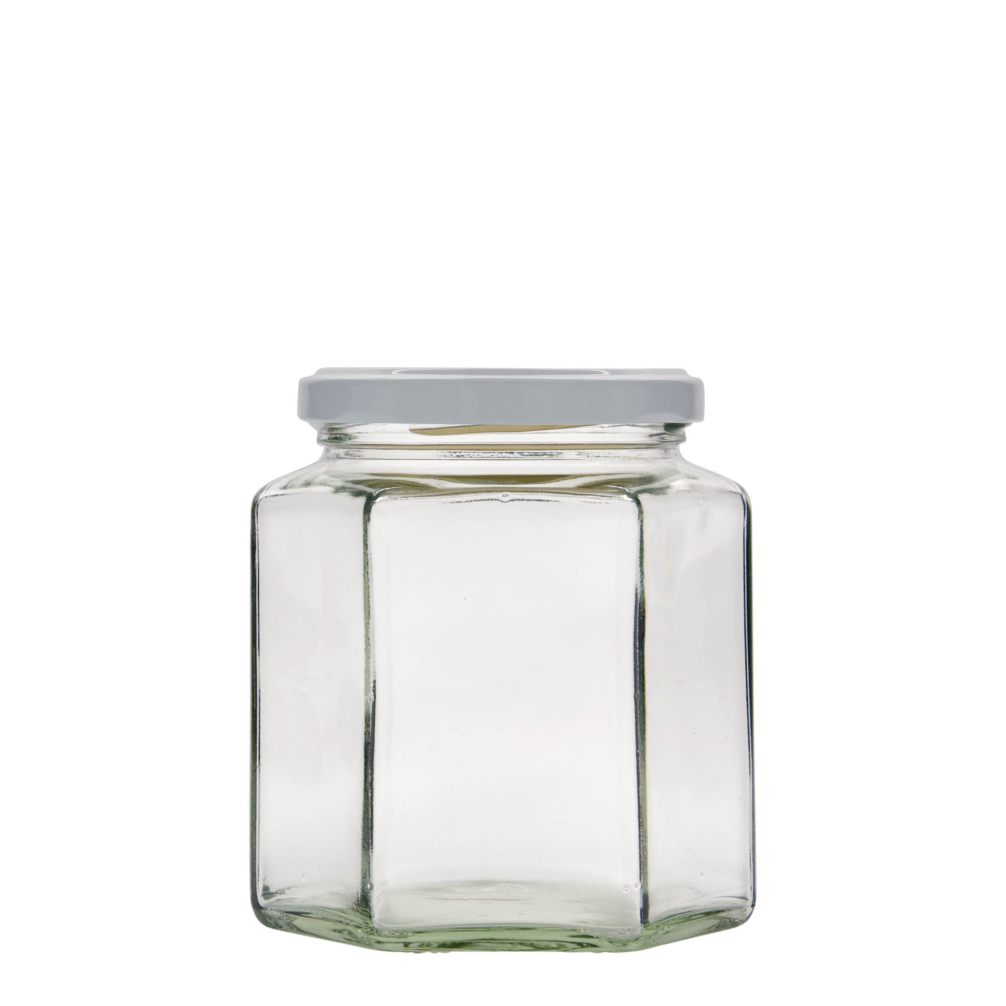 390 ml borcan hexagonal, gură: Twist-Off (TO 70)