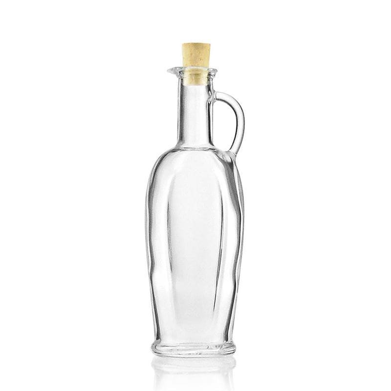 Sticlă de sticlă de 250 ml „Eleganta”, ovală, gură: dop de plută