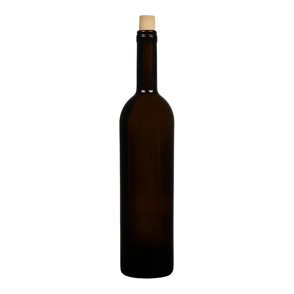 Sticlă de vin 750 ml „Liberty”, verde antic, gura: dop