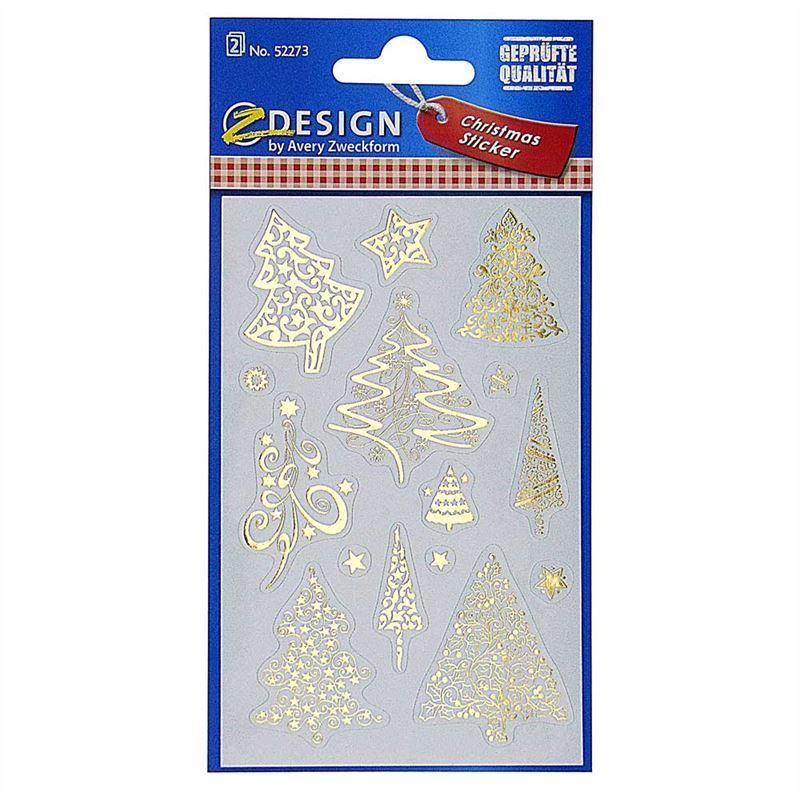 Zweckform autocolante „Brazi de Crăciun”, hârtie, auriu Zweckform autocolante „Brazi de Crăciun”, hârtie, auriu