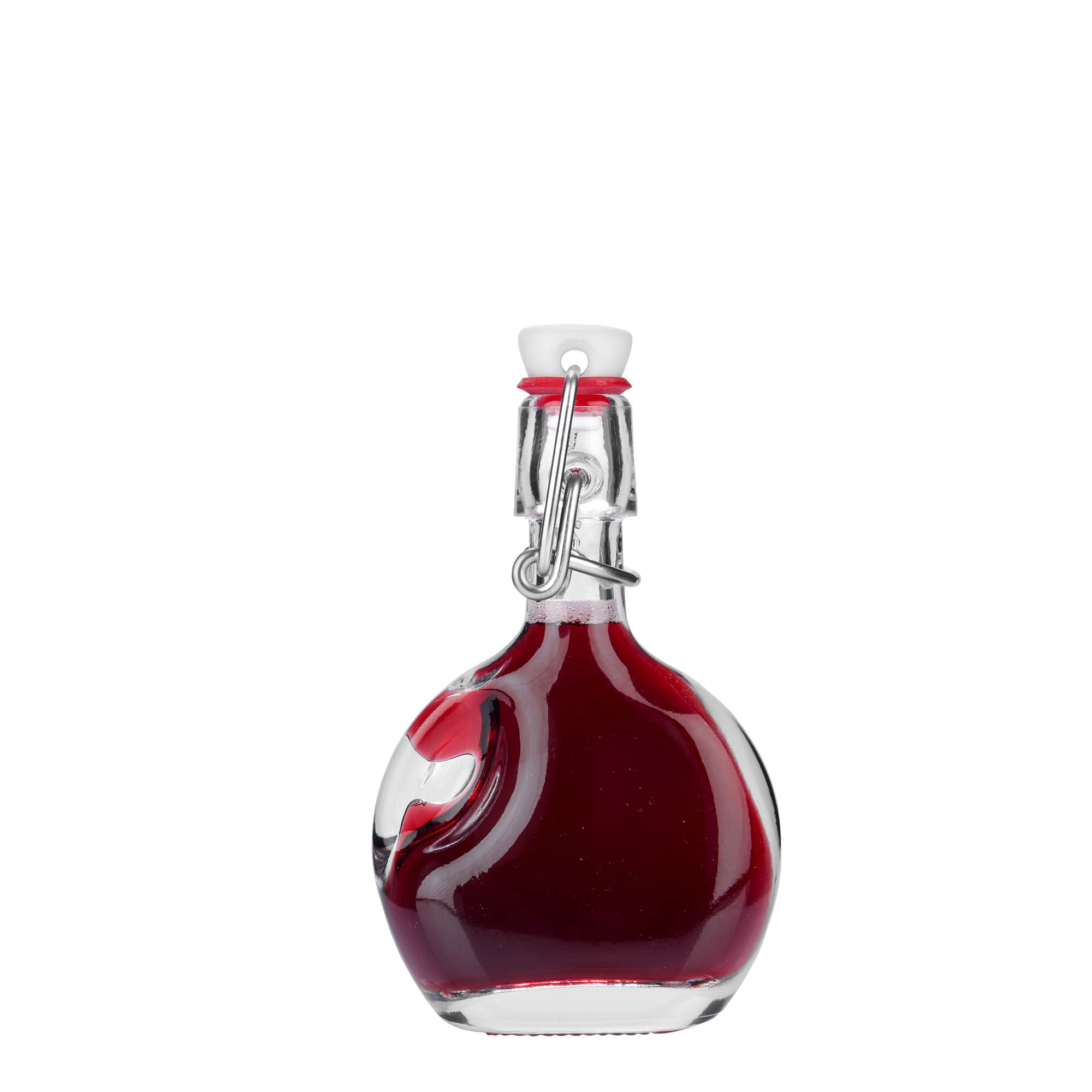 Sticlă de sticlă de 40 ml „Lukas”, ovală, gura: închidere cu clemă