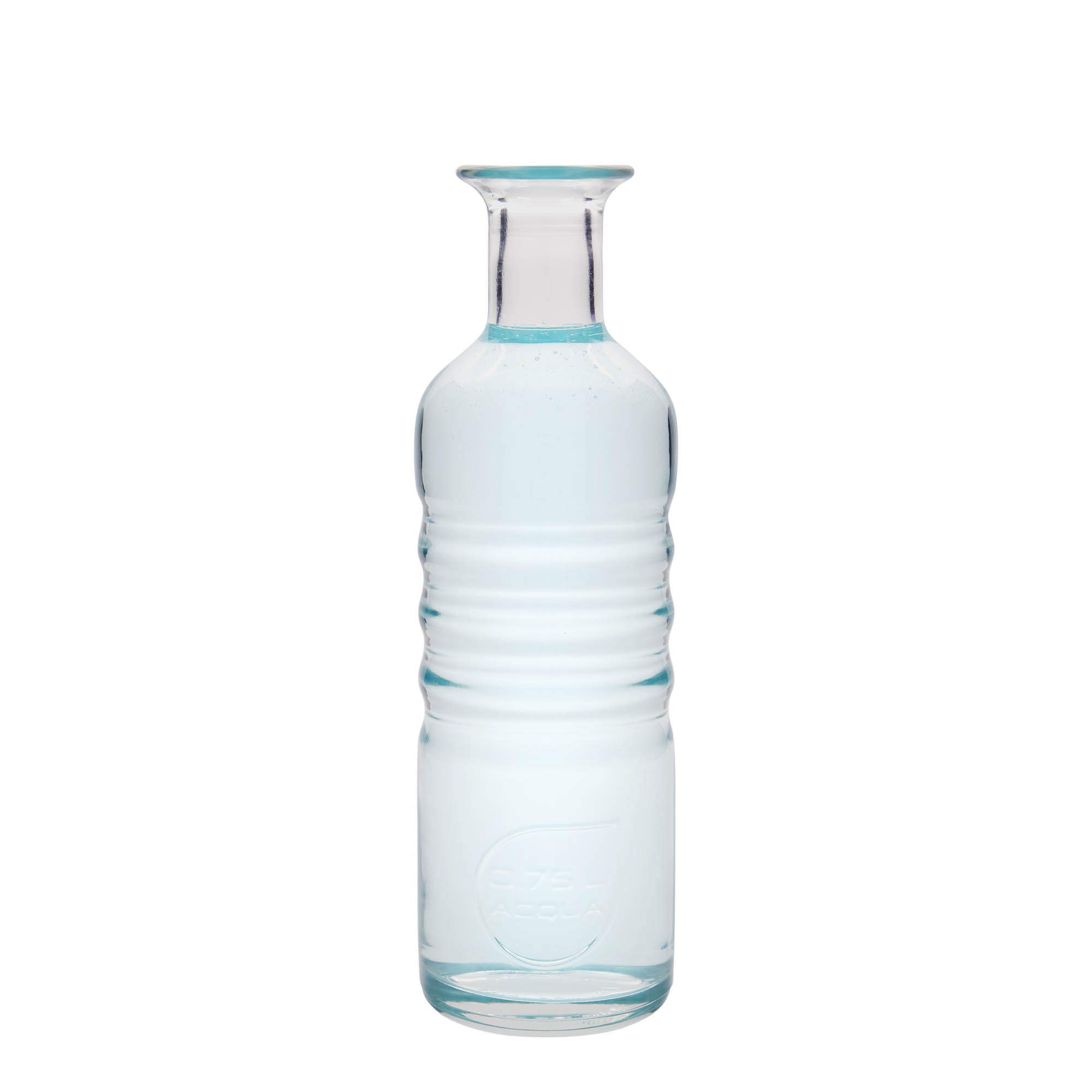 Sticlă de sticlă de 750 ml „Optima Acqua”, gura: plută Sticlă de sticlă de 750 ml „Optima Acqua”, gura: plută