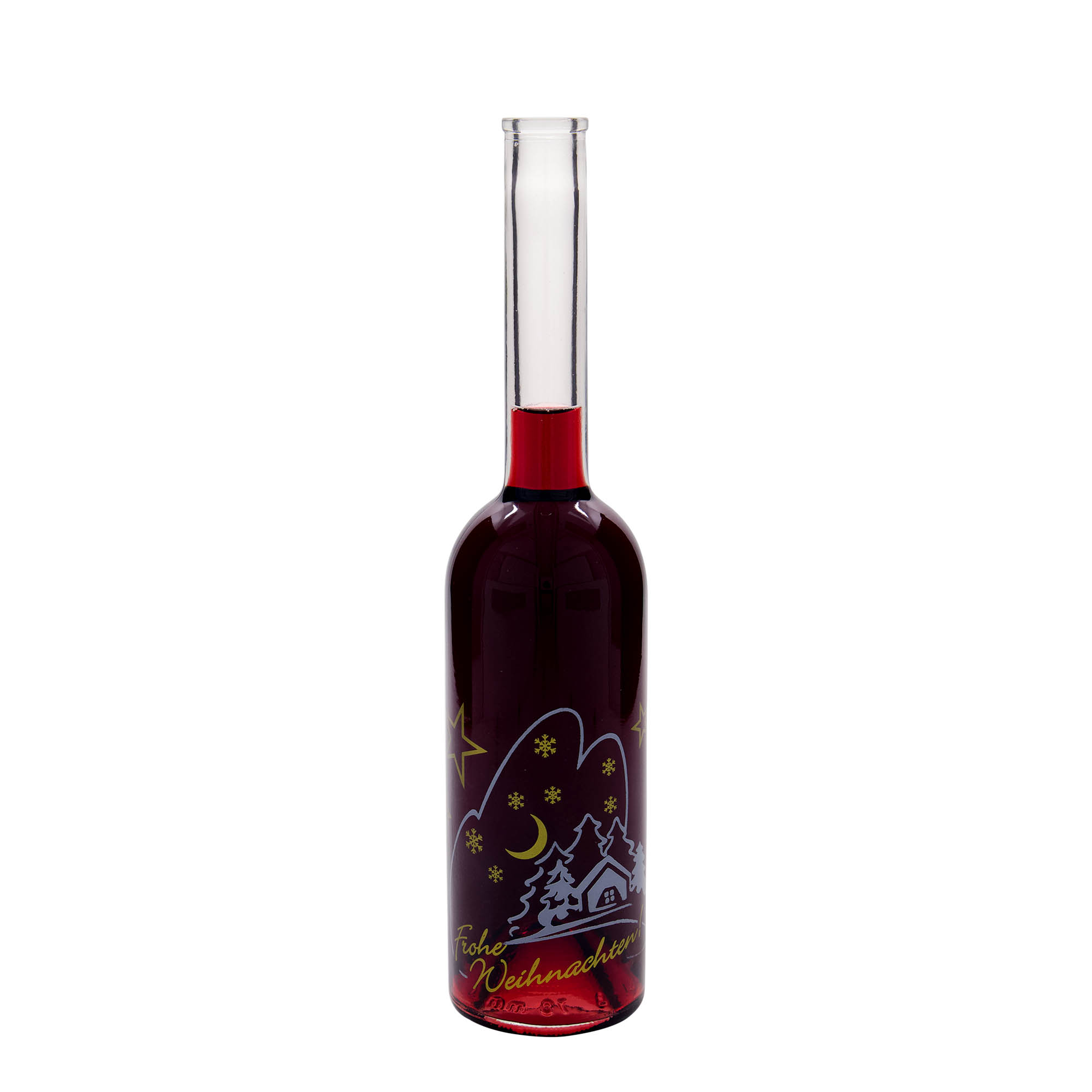 Sticlă de sticlă de 500 ml „Opera”, motiv: idilă de Crăciun, gura: dop de plută