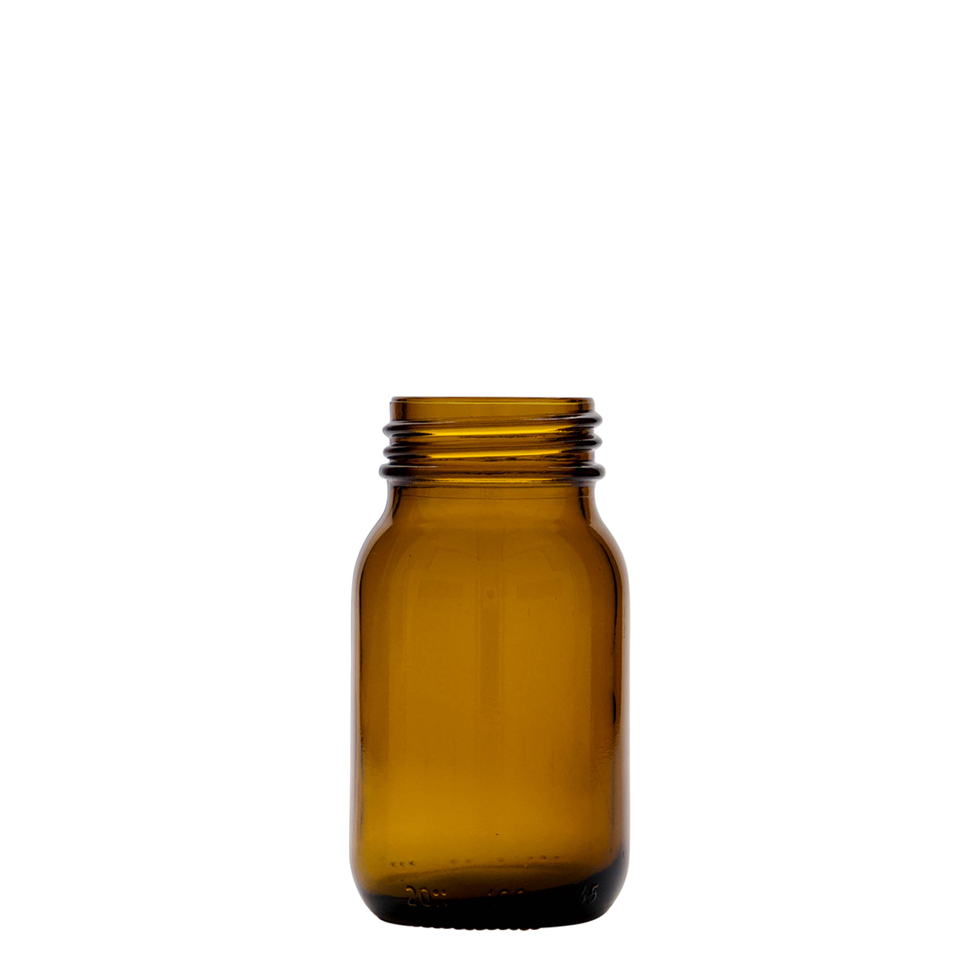 100 ml borcan cu gât larg, maro, gură: DIN 40 100 ml borcan cu gât larg, maro, gură: DIN 40