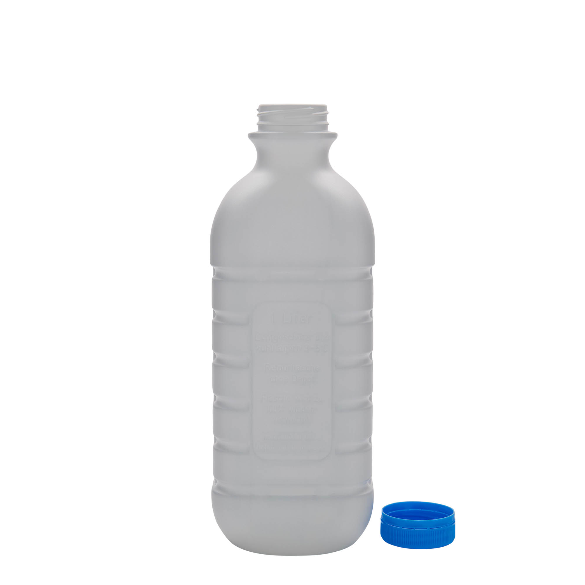 1.000 ml sticlă de lapte, dreptunghiulară, plastic HDPE, albă, gura: PEHD40 1.000 ml sticlă de lapte, dreptunghiulară, plastic HDPE, albă, gura: PEHD40