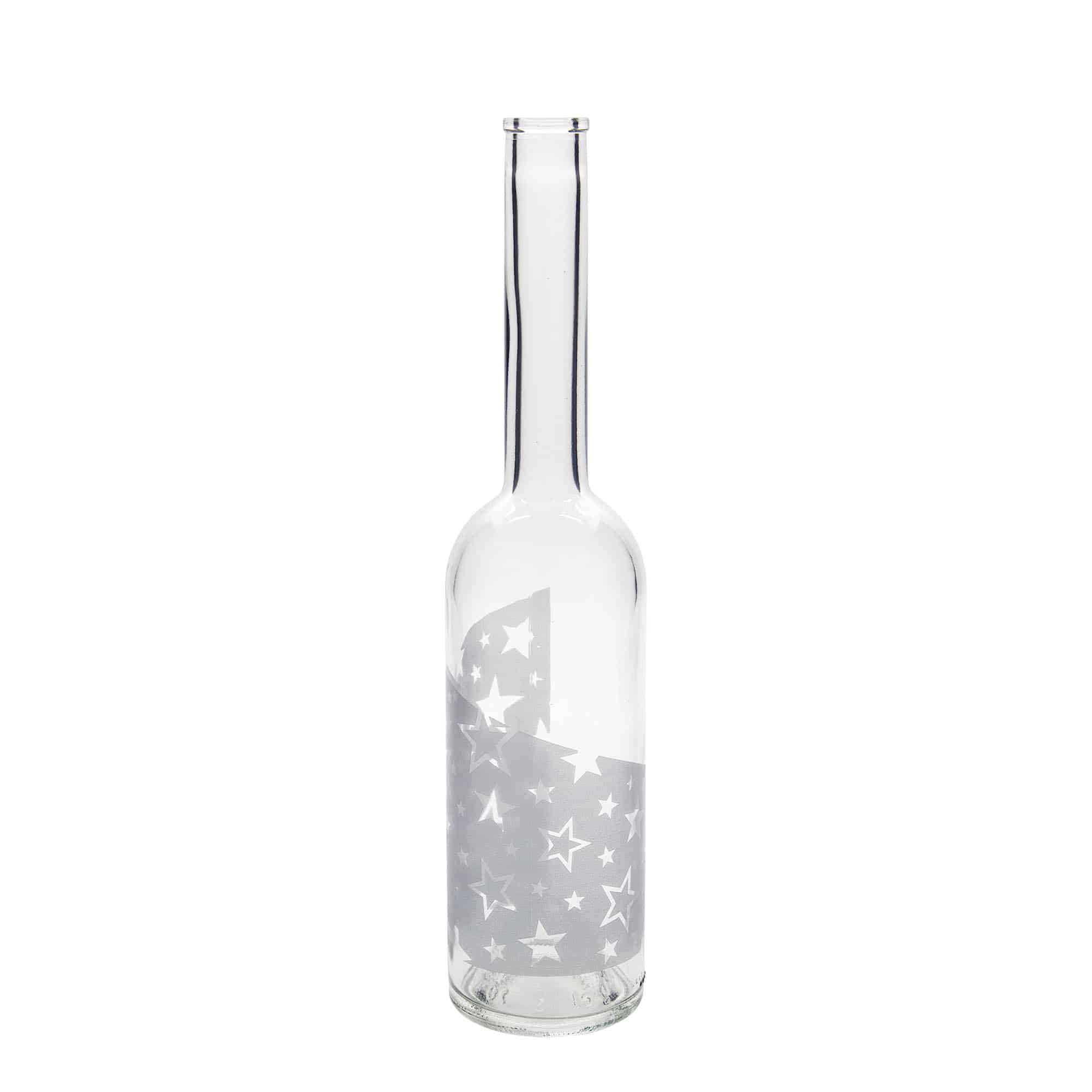 Sticlă de sticlă 500 ml „Opera”, motiv: stele argintii, gât: dop Sticlă de sticlă 500 ml „Opera”, motiv: stele argintii, gât: dop