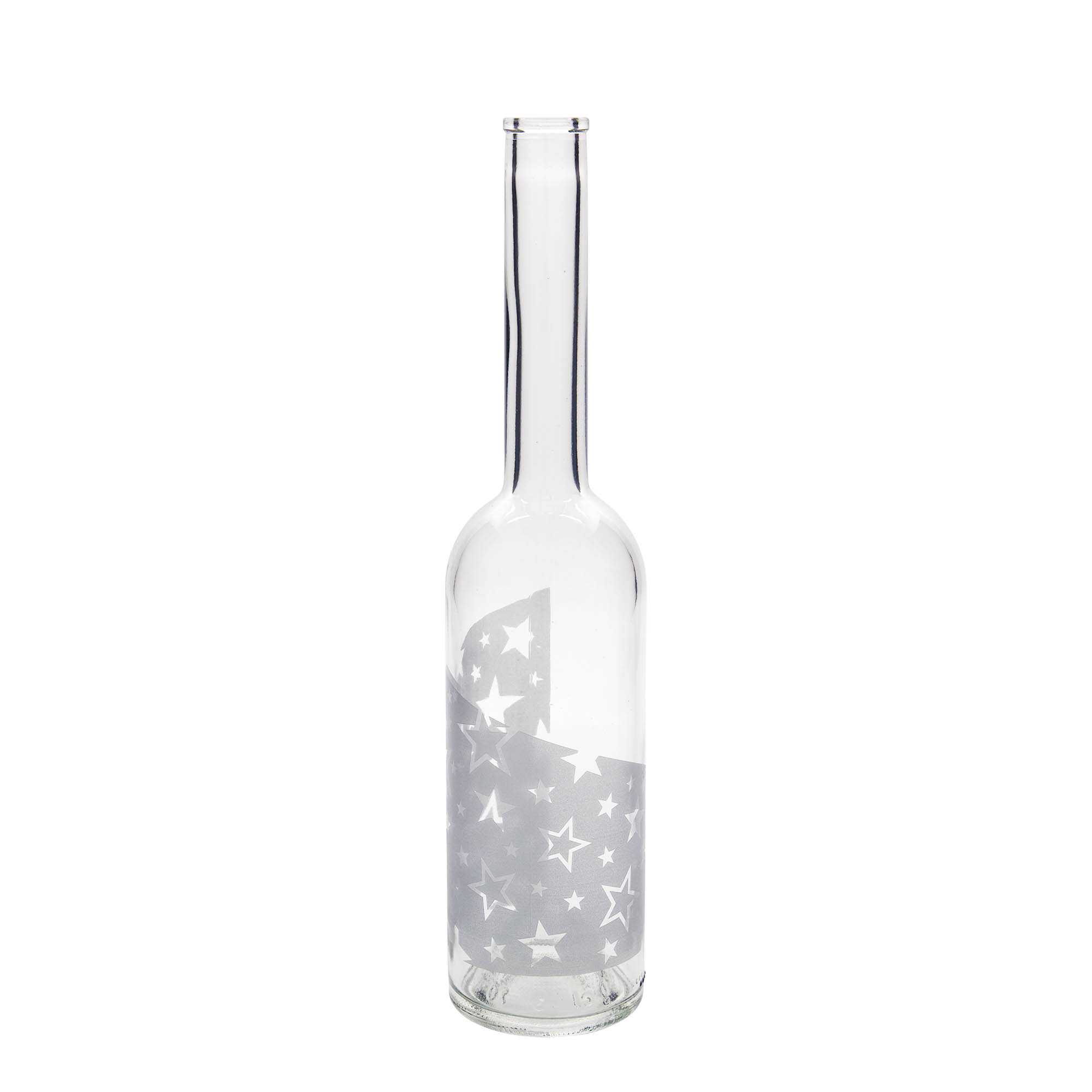 Sticlă de sticlă 500 ml „Opera”, motiv: stele argintii, gât: dop Sticlă de sticlă 500 ml „Opera”, motiv: stele argintii, gât: dop